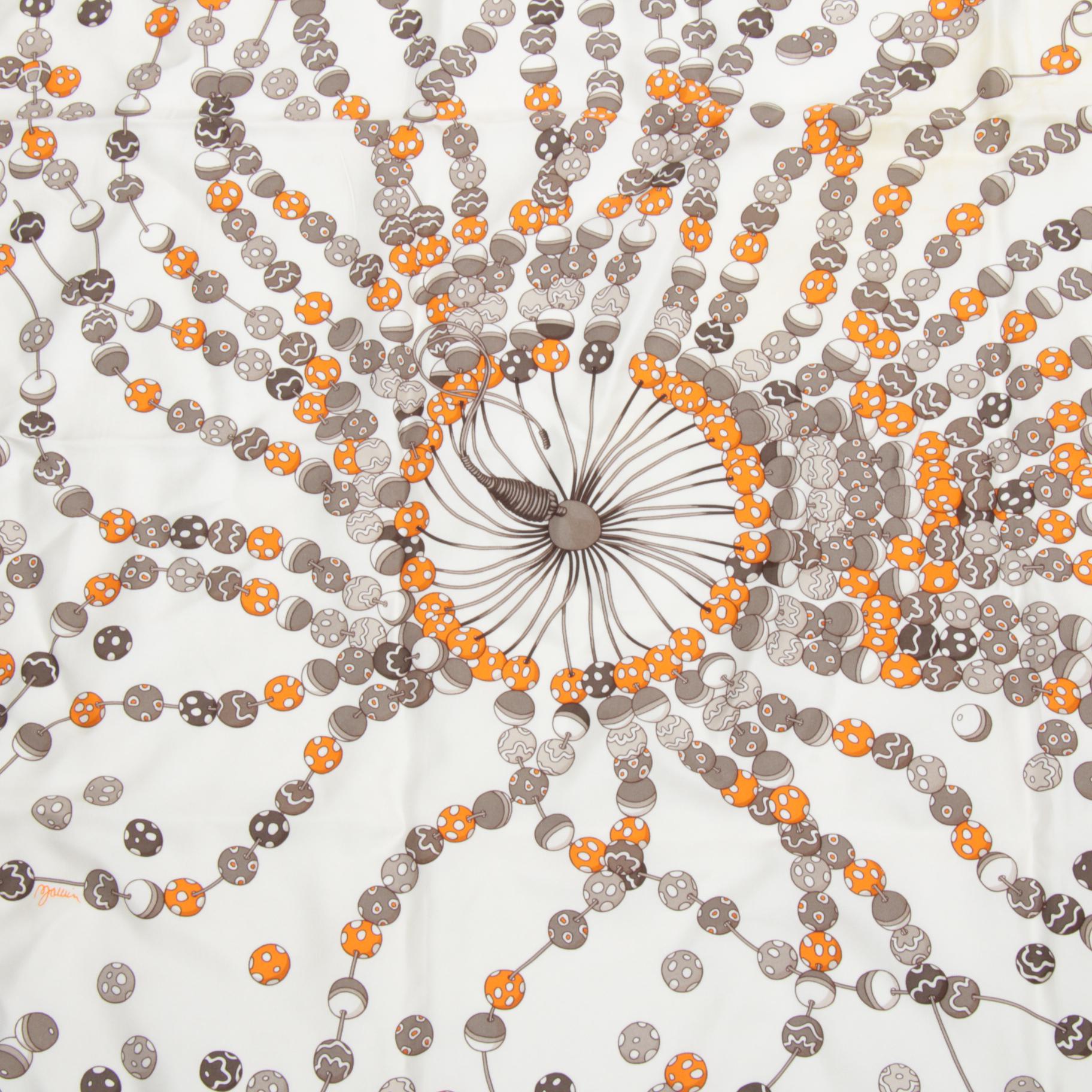 Hermès "Dancing Pearls" Silk Scarf