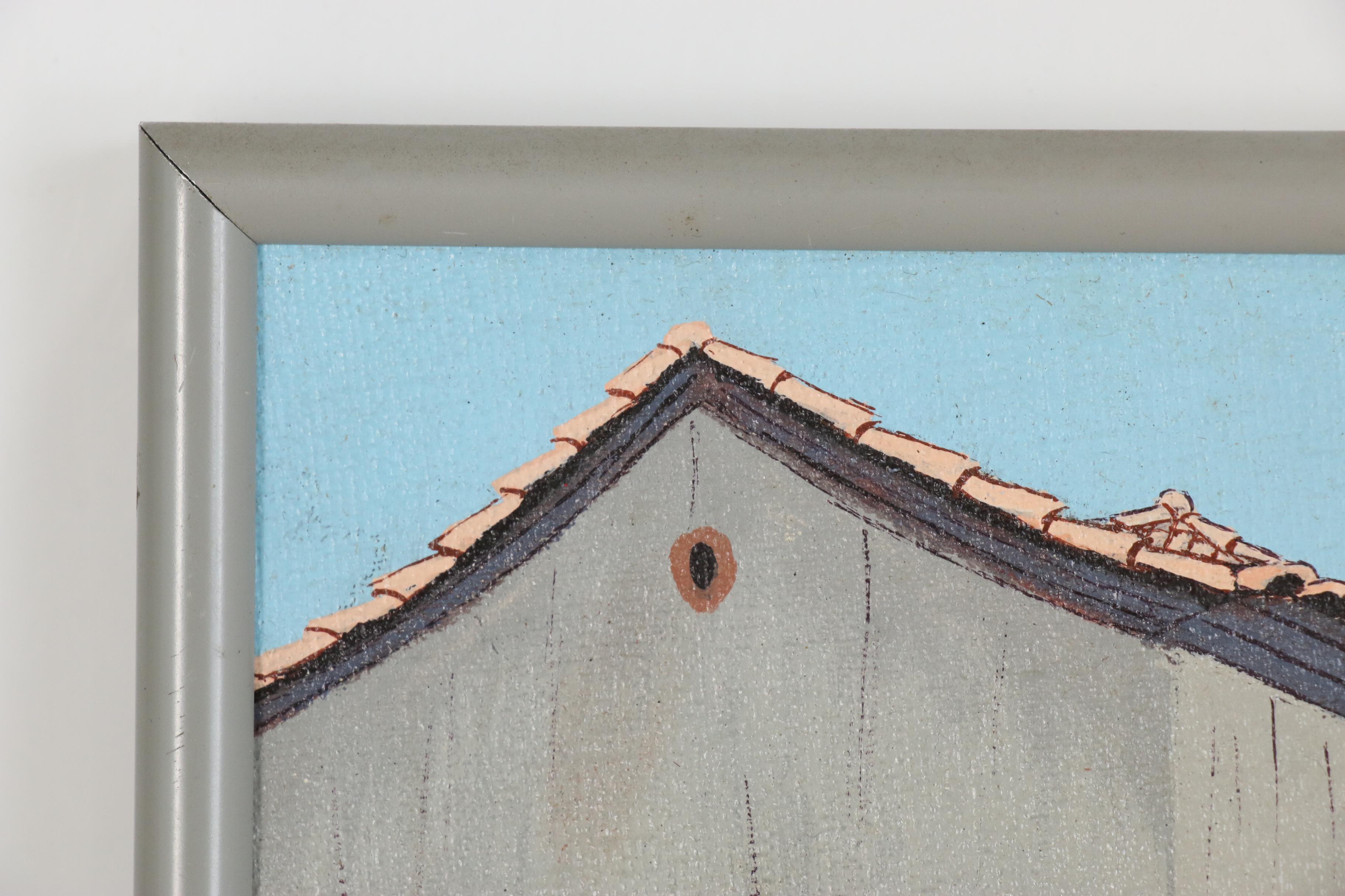 Hugo Moriani Oil Painting of Mission Style Church in Vitoria, Brazil