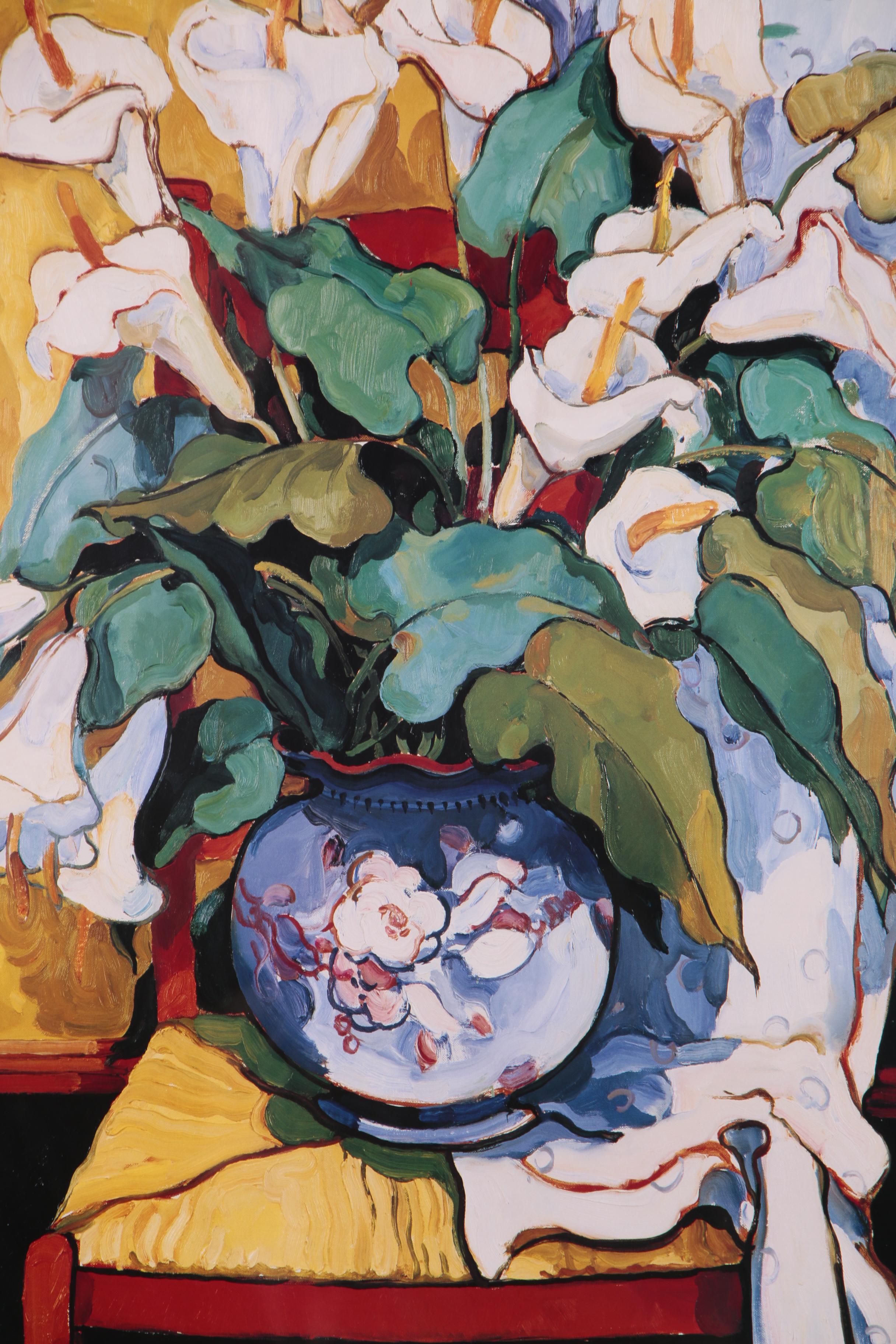 Offset Lithograph of Calla Lilies After Alush Shima