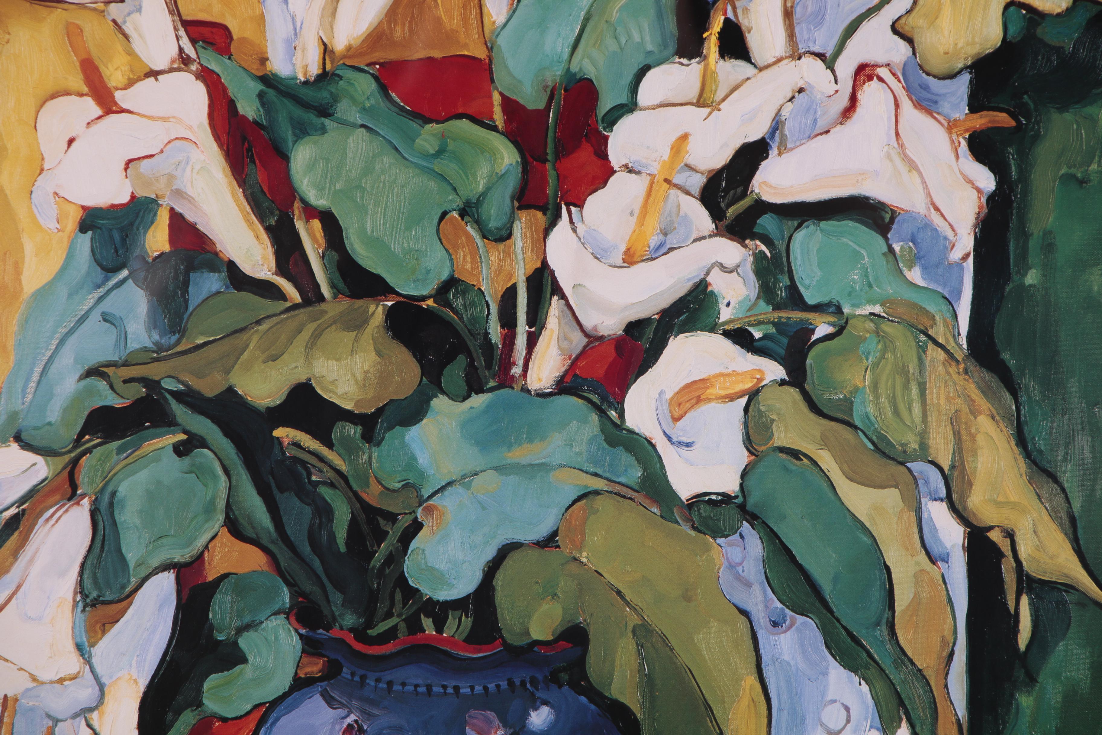 Offset Lithograph of Calla Lilies After Alush Shima