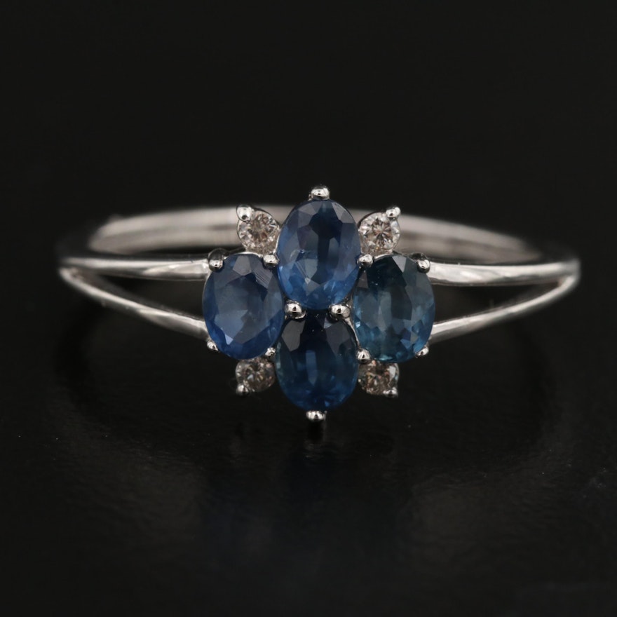 14K Sapphire and Diamond Ring