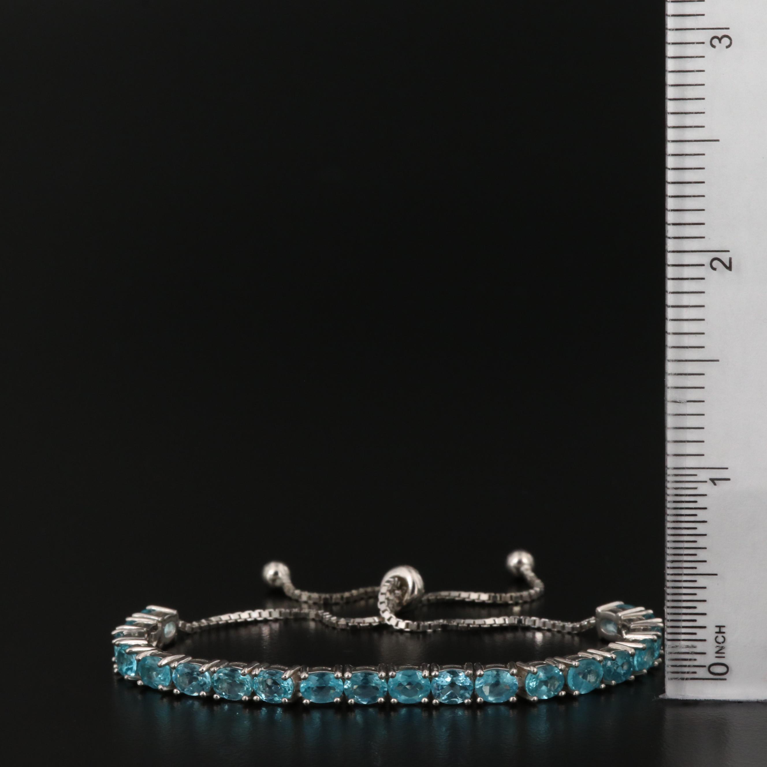 Sterling Apatite Adjustable Slide Bracelet