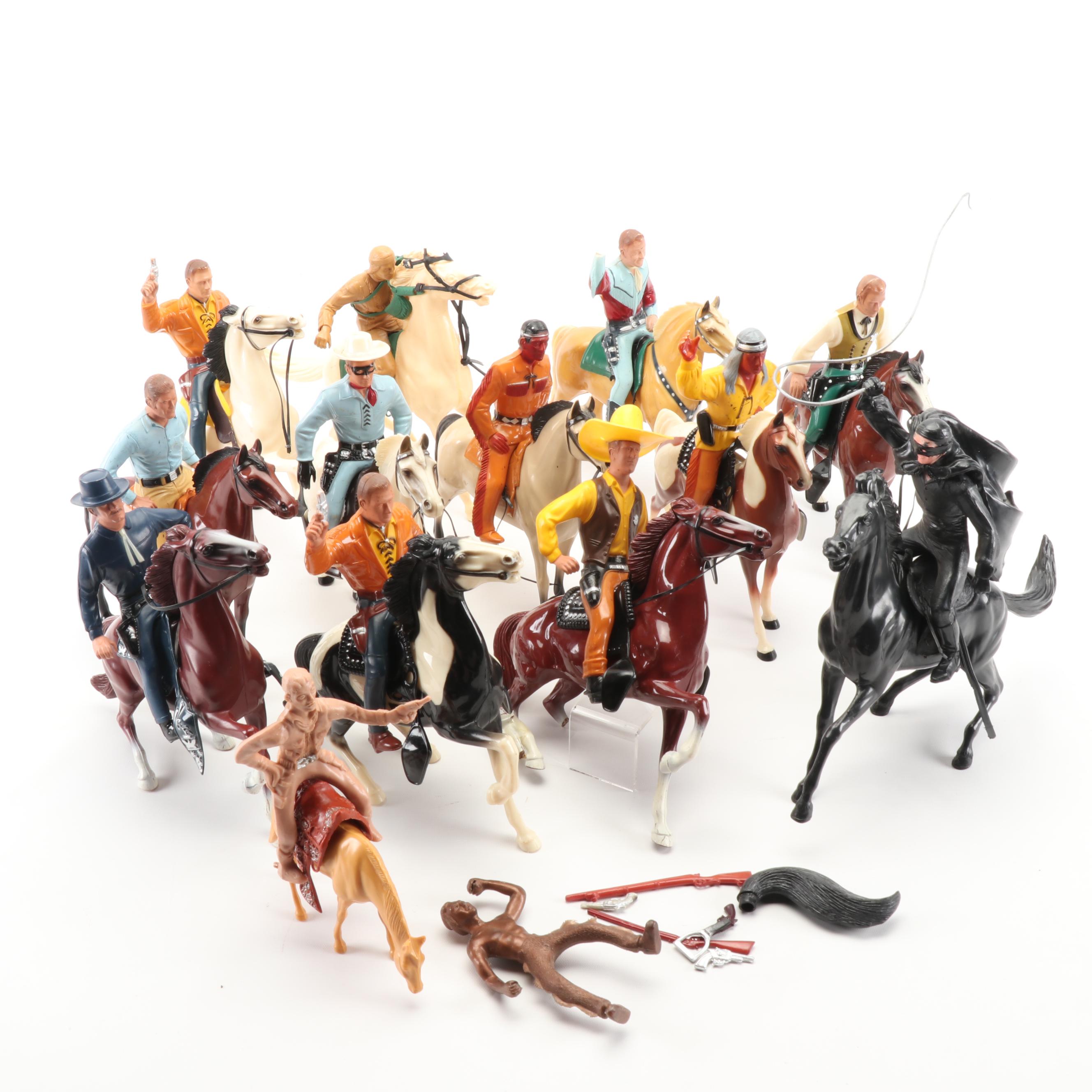 Hartland Plastics and Other Western Figures and Horses, Mid-20th Century