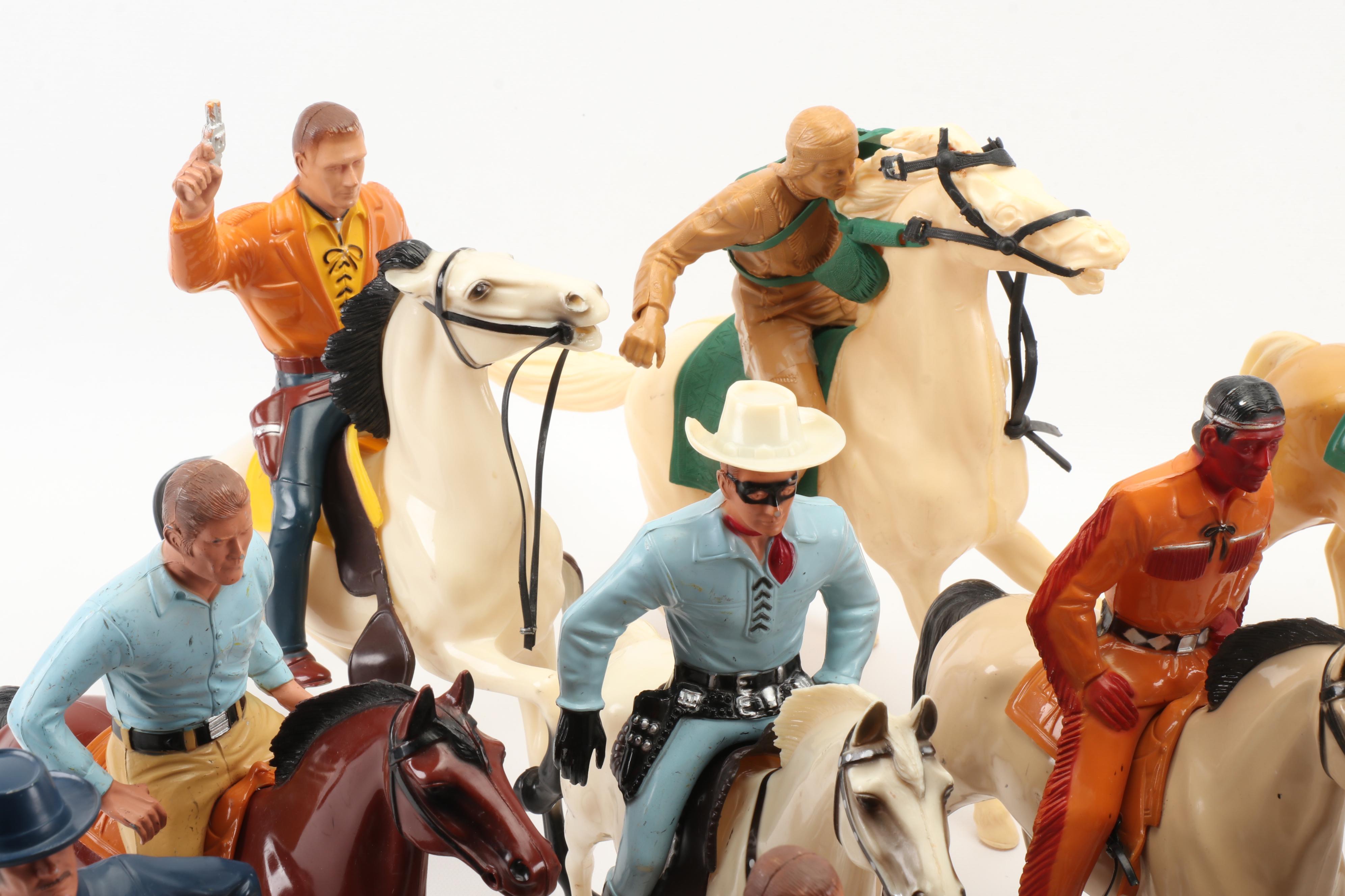 Hartland Plastics and Other Western Figures and Horses, Mid-20th Century
