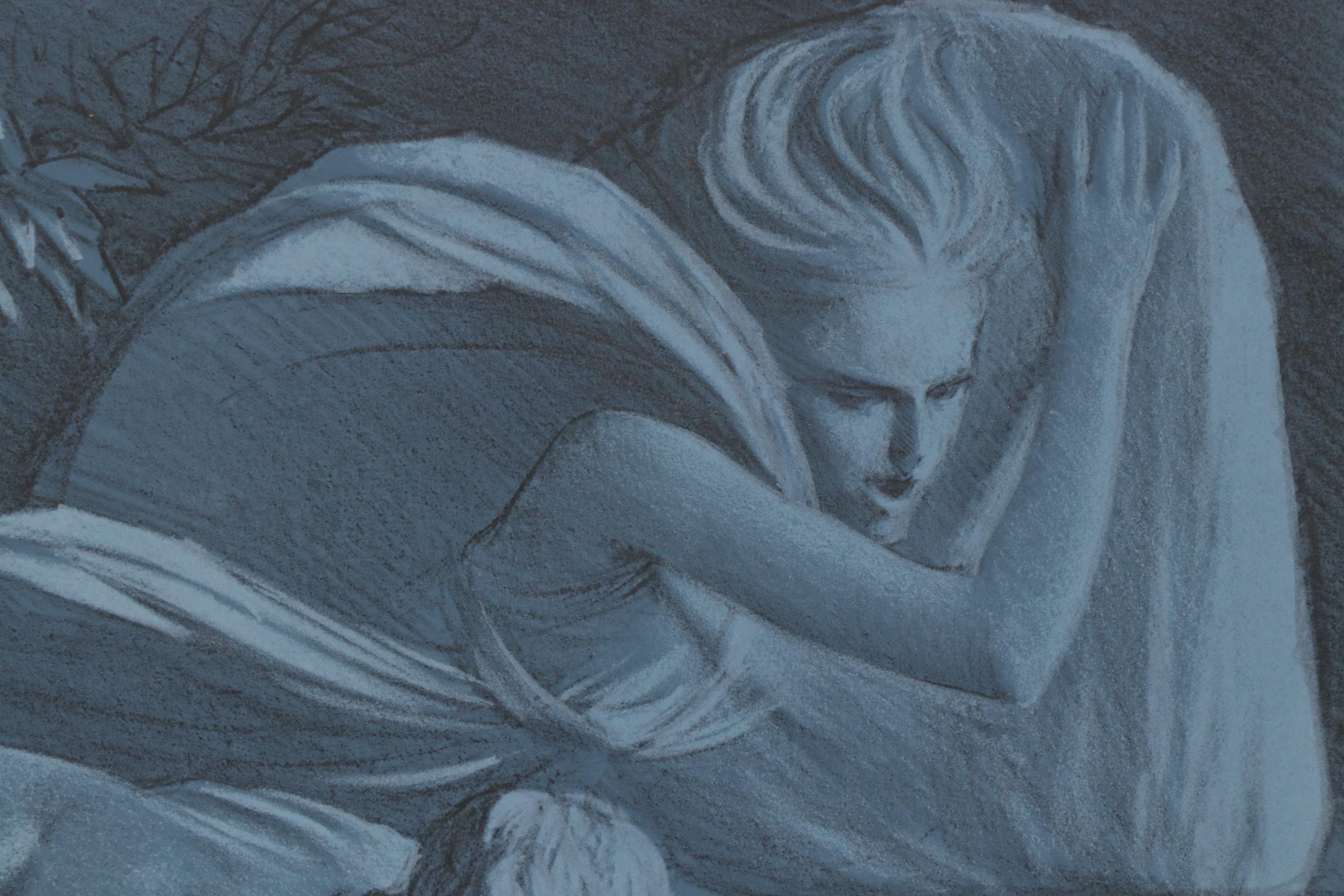 Narcissus Lithograph Attributed to Romano Parmeggiani