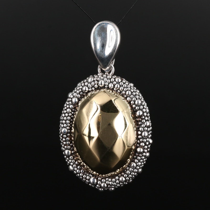 Michael Dawkins Sterling Silver Faceted Enhancer Pendant