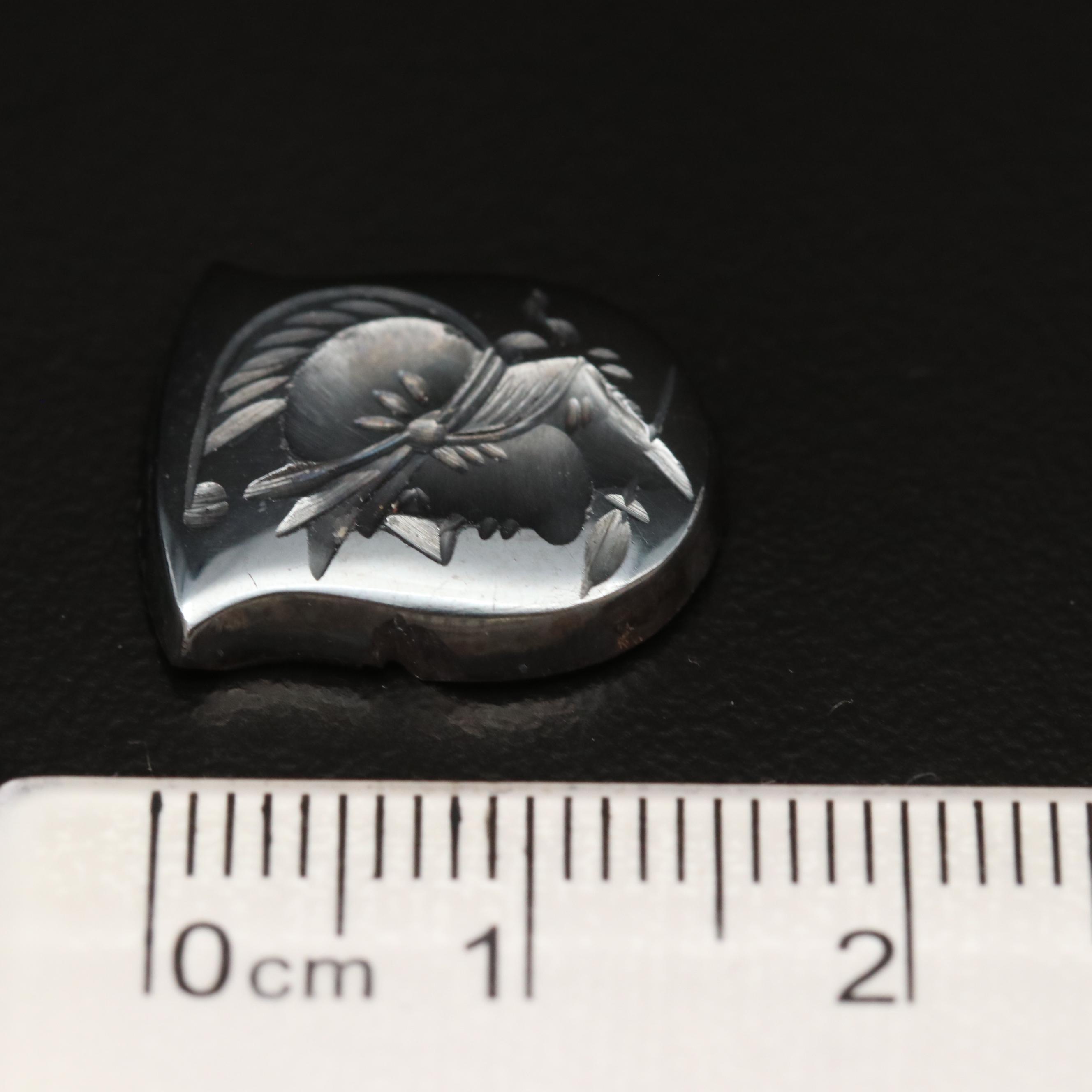 Loose Shield Shaped Hematite with Intaglio Carving