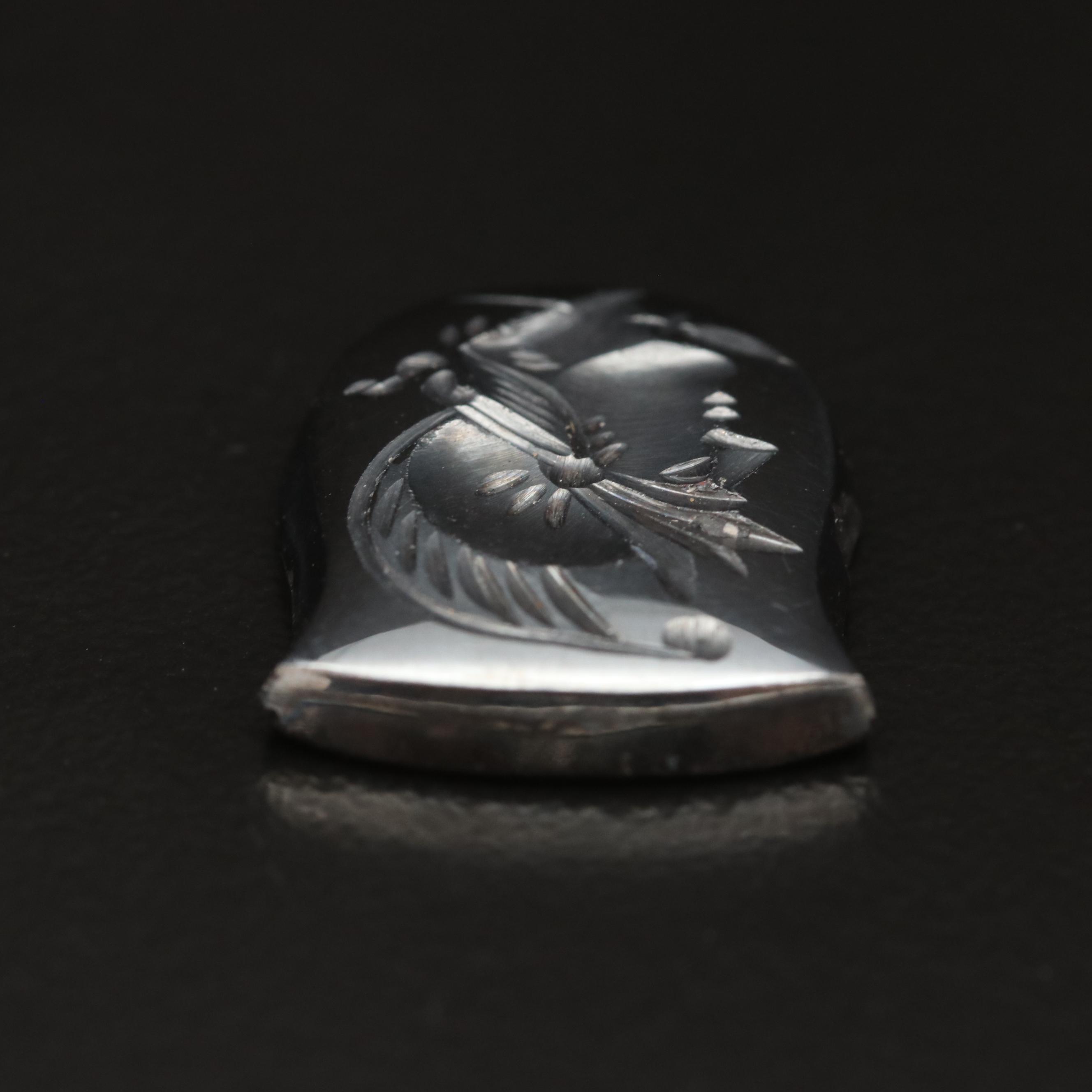 Loose Shield Shaped Hematite with Intaglio Carving