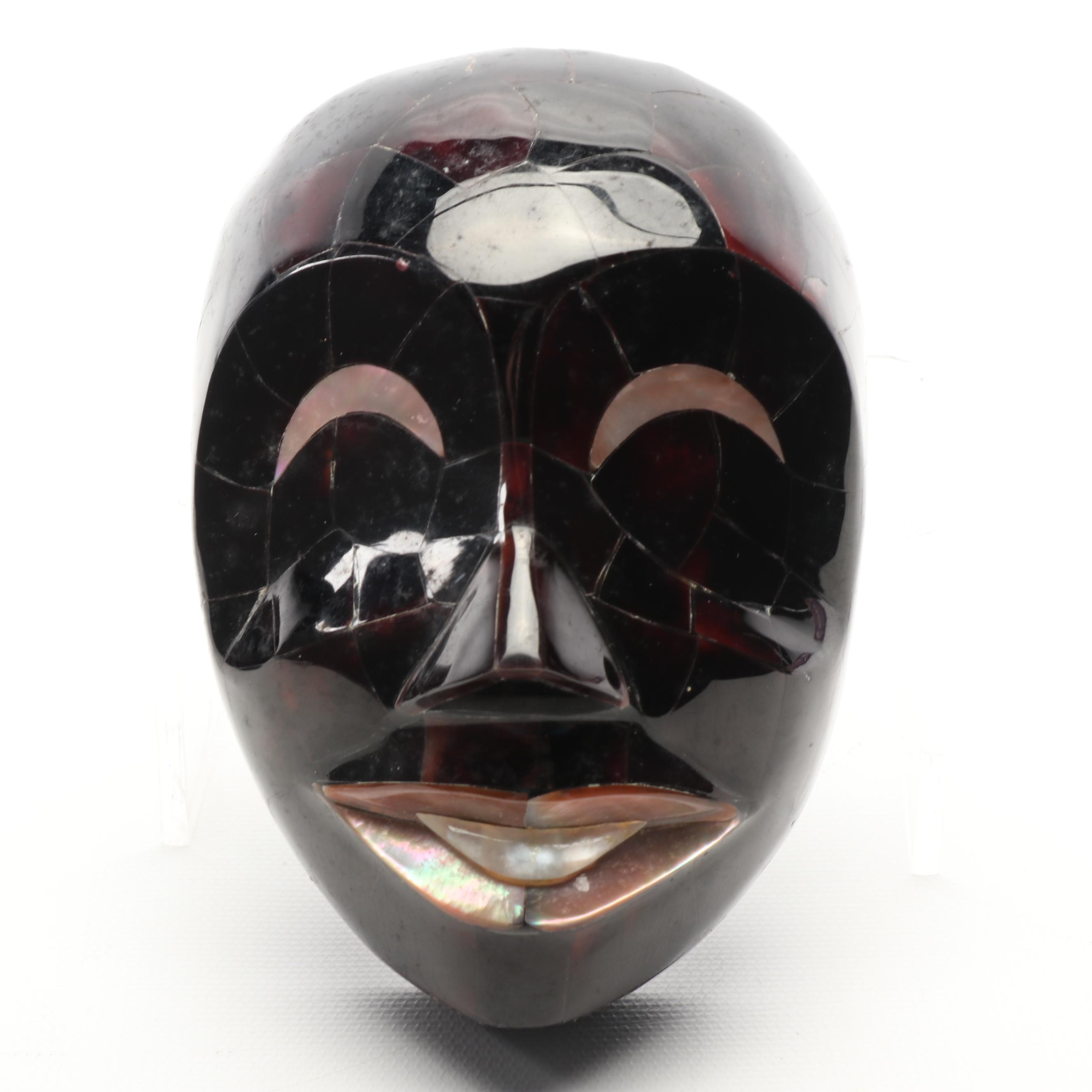 Mozaic Shell Miniature Masks Wall Decor