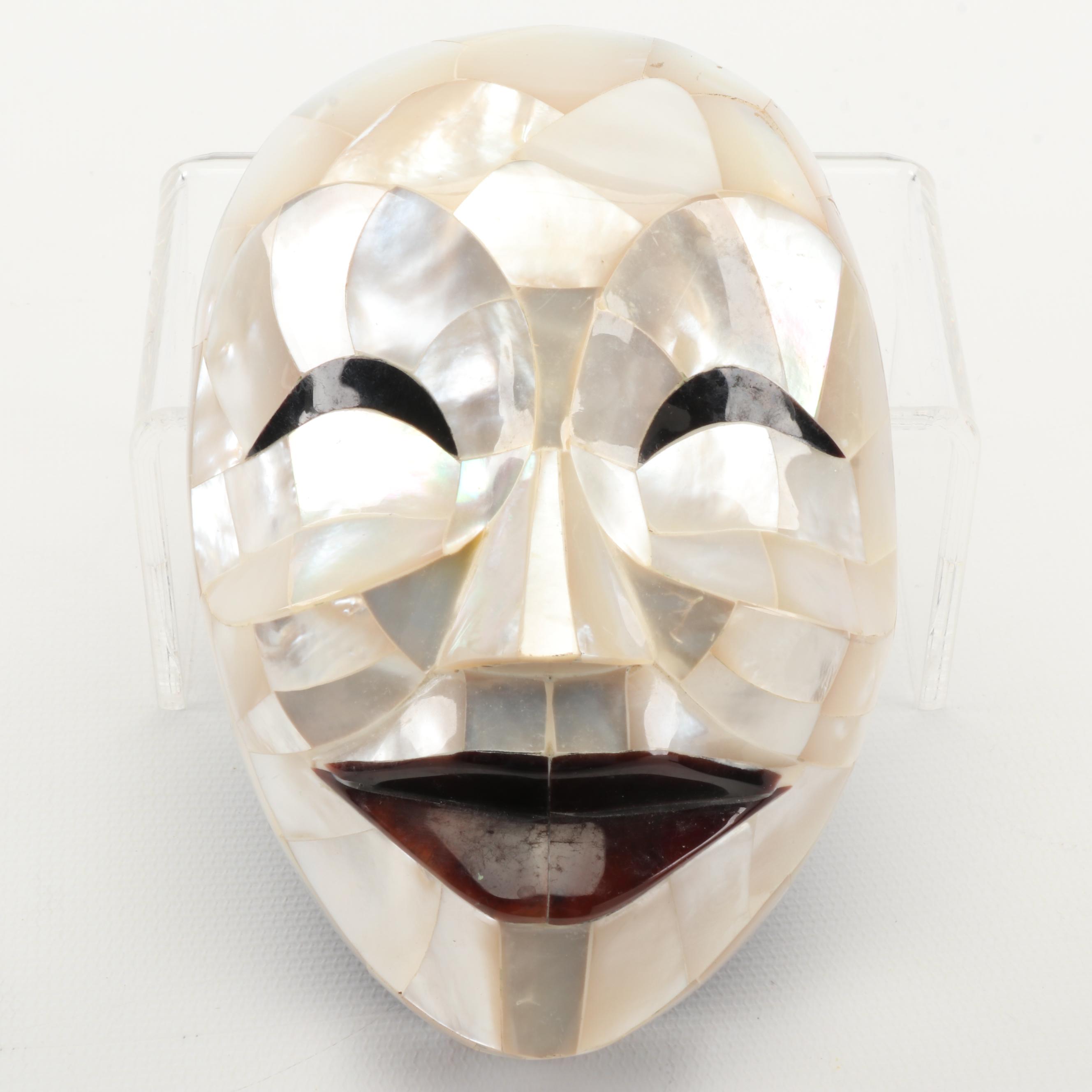 Mozaic Shell Miniature Masks Wall Decor