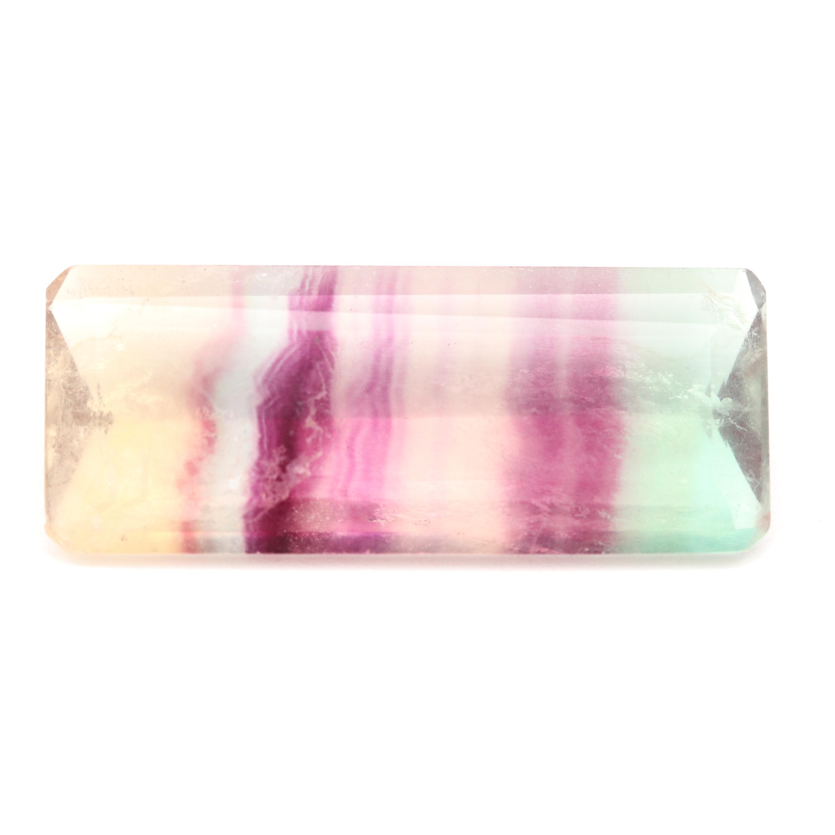 Loose 18.09 CT Cut Corner Rectangular Fluorite