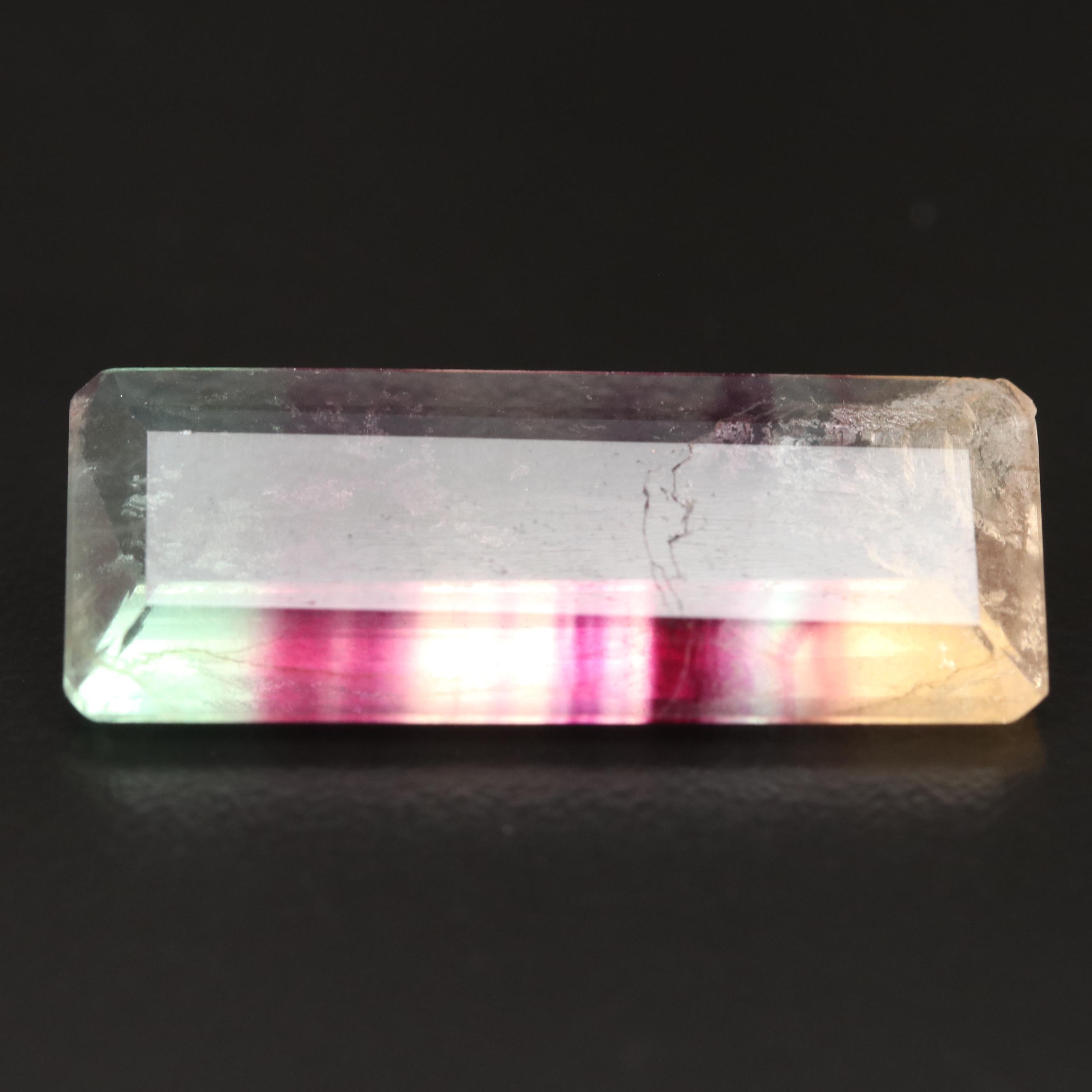 Loose 18.09 CT Cut Corner Rectangular Fluorite