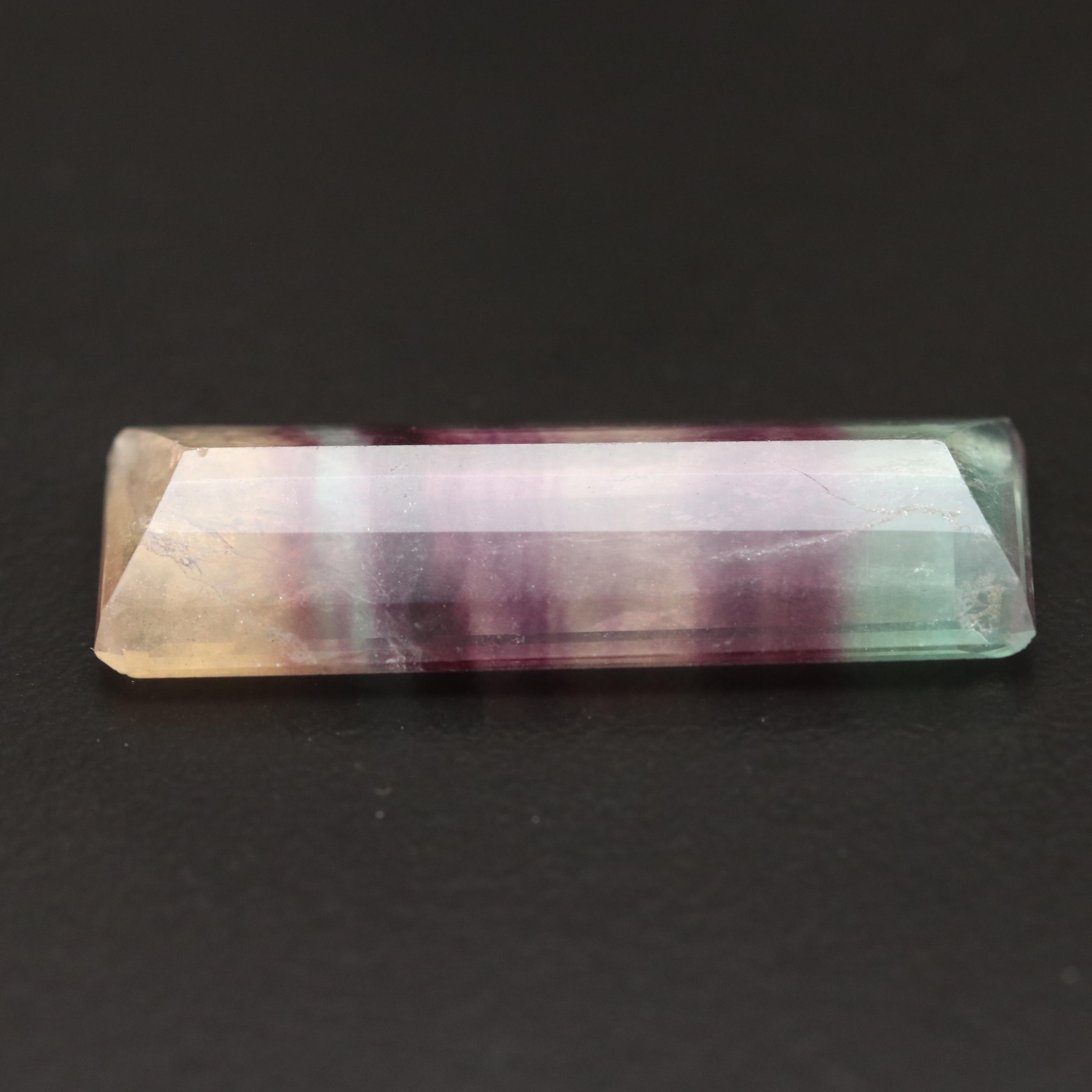 Loose 18.09 CT Cut Corner Rectangular Fluorite