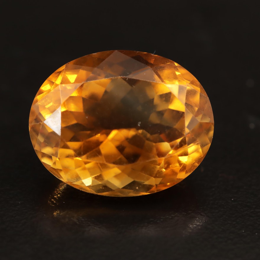 Loose 24.18 CT Oval Faceted Citrine