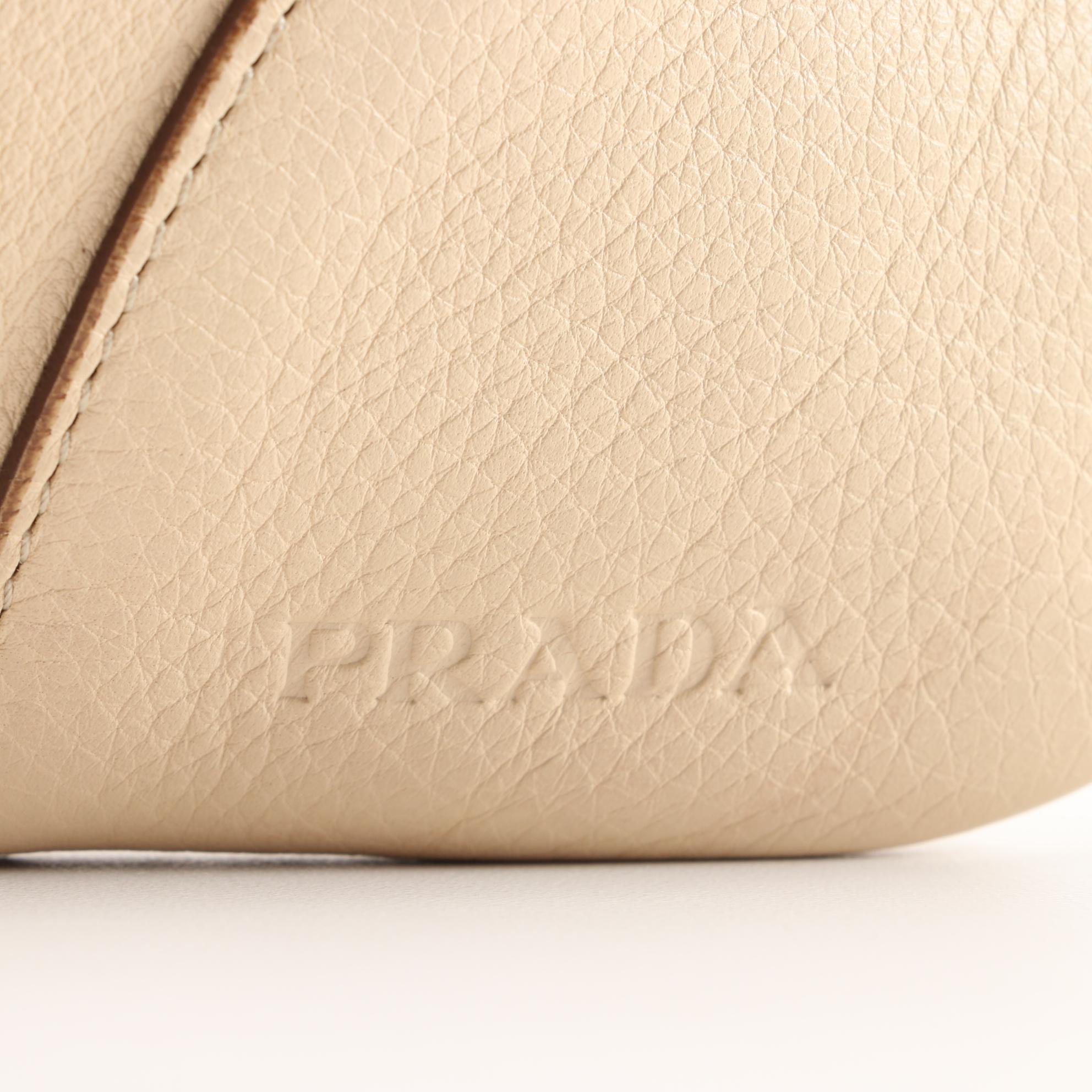 Prada Beige Vitello Daino Leather Shoulder Bag