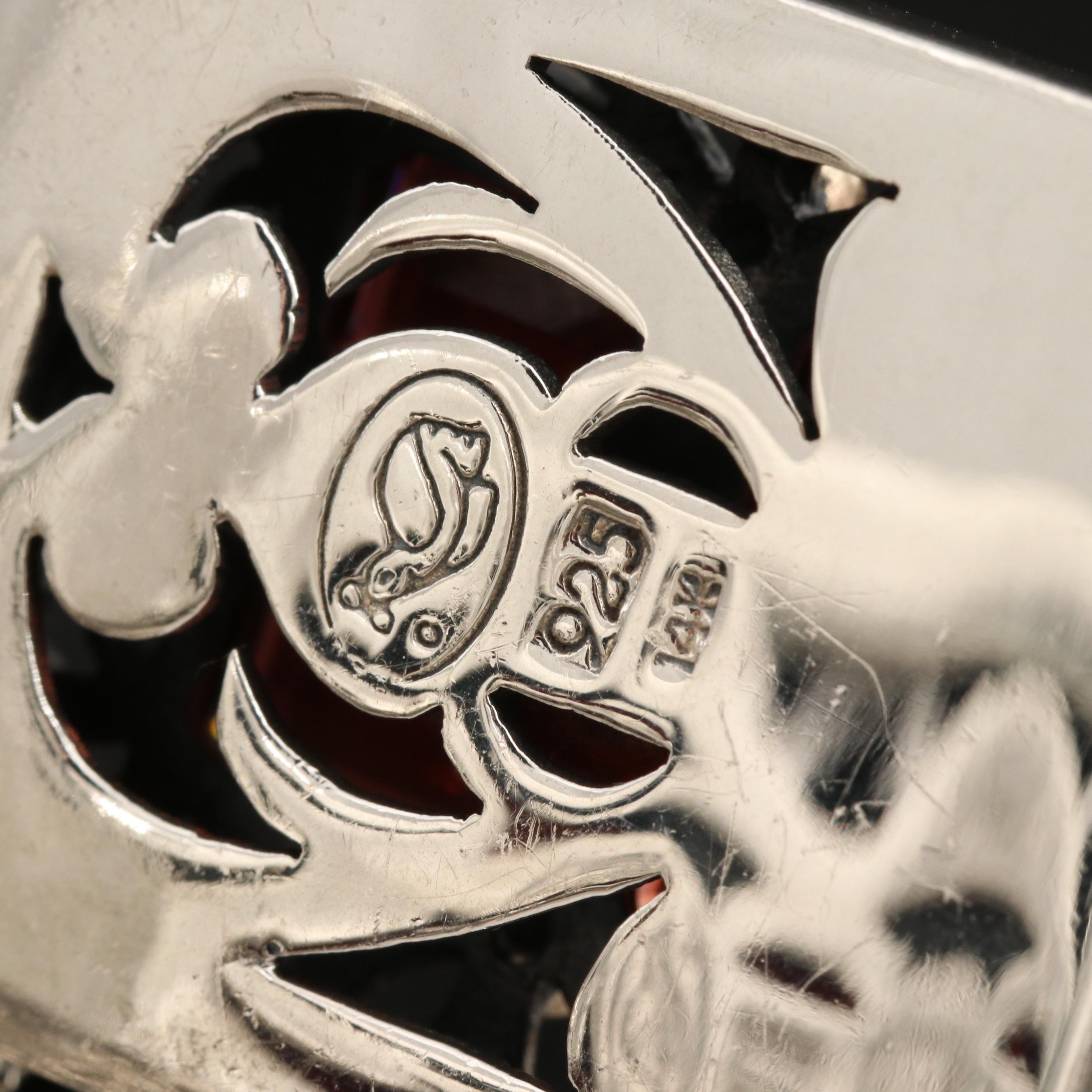 Sterling Silver Garnet Bracelet with 14K Accents