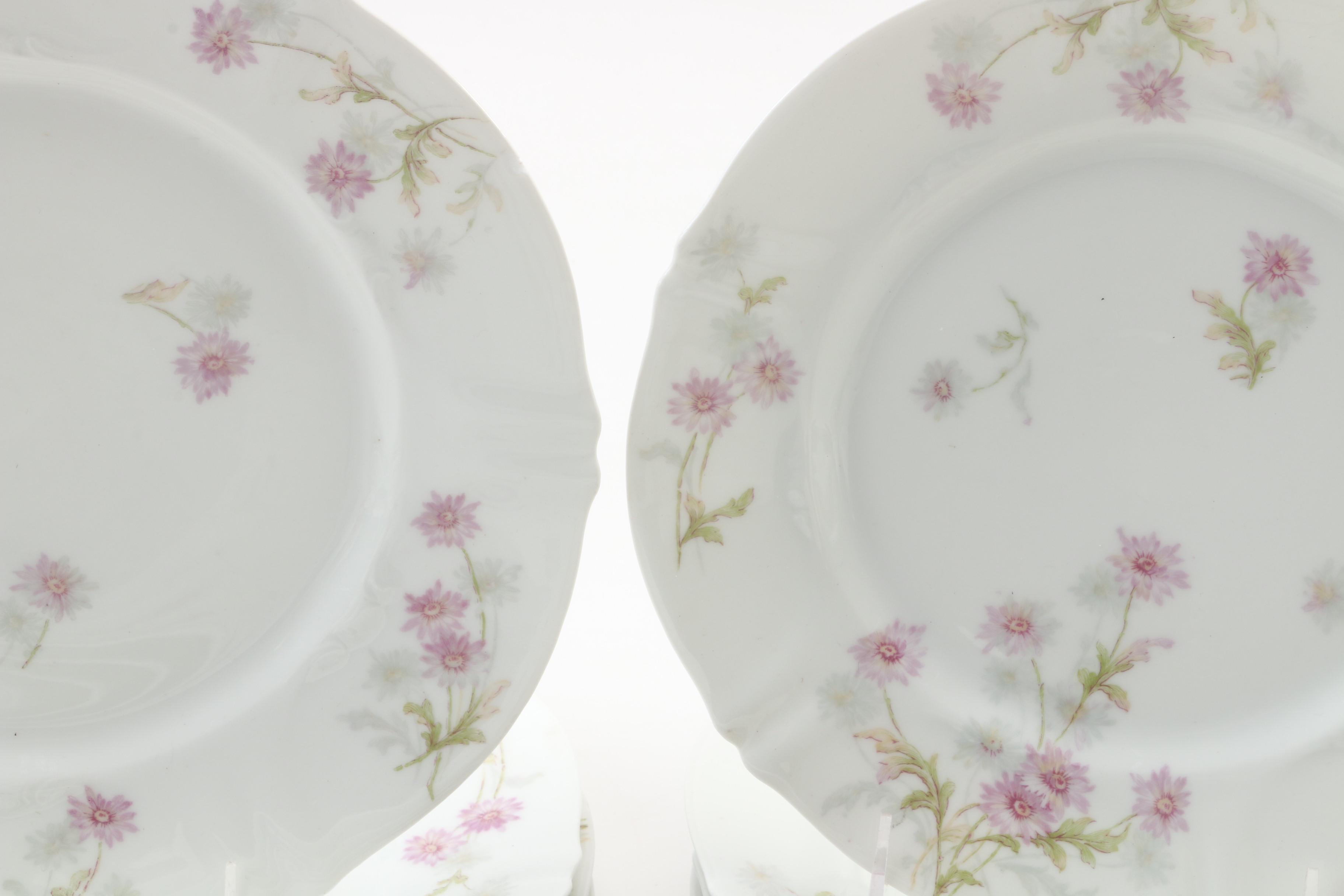 Theodore Haviland Limoges Porcelain Floral Dinnerware, Late 19th Century