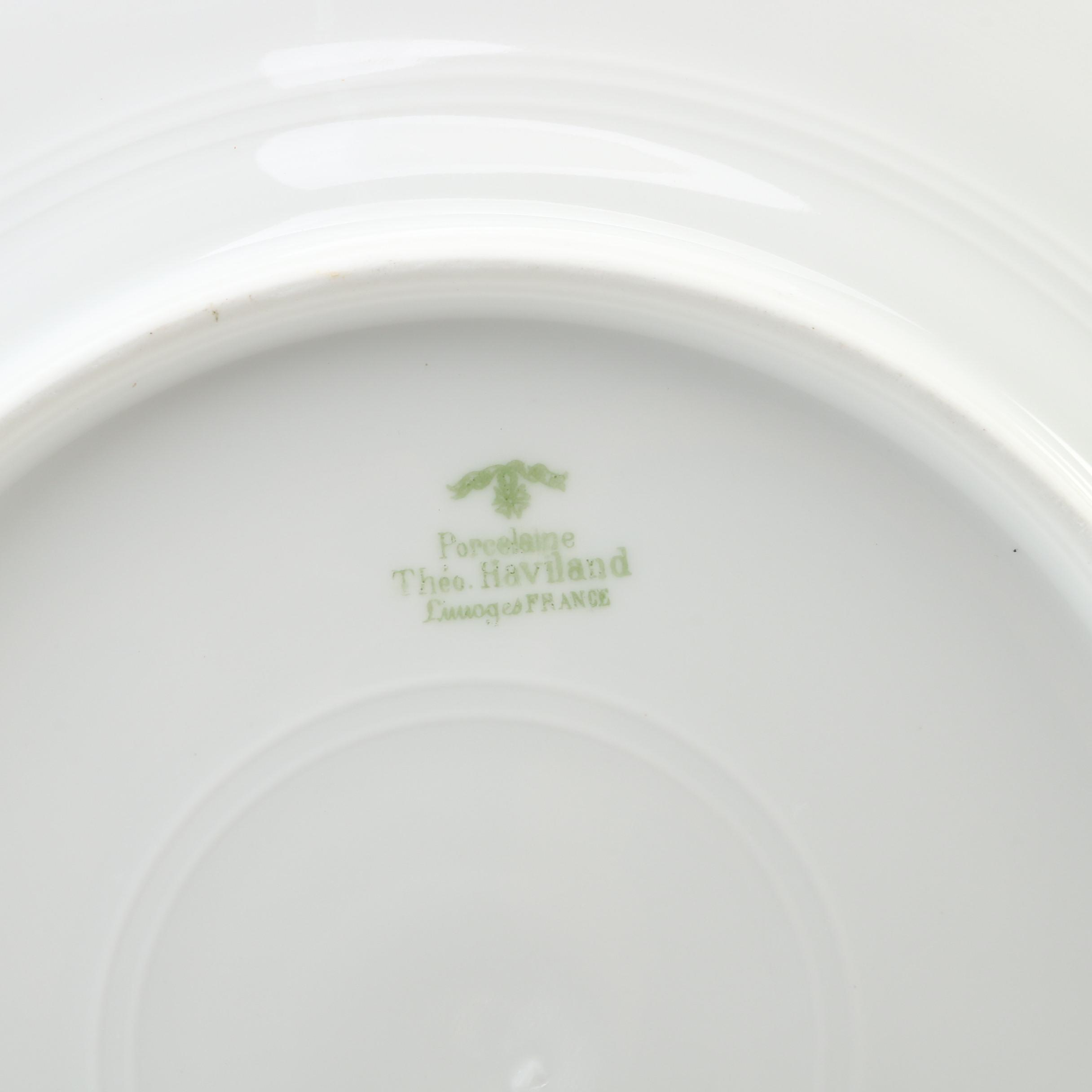 Theodore Haviland Limoges Porcelain Floral Dinnerware, Late 19th Century