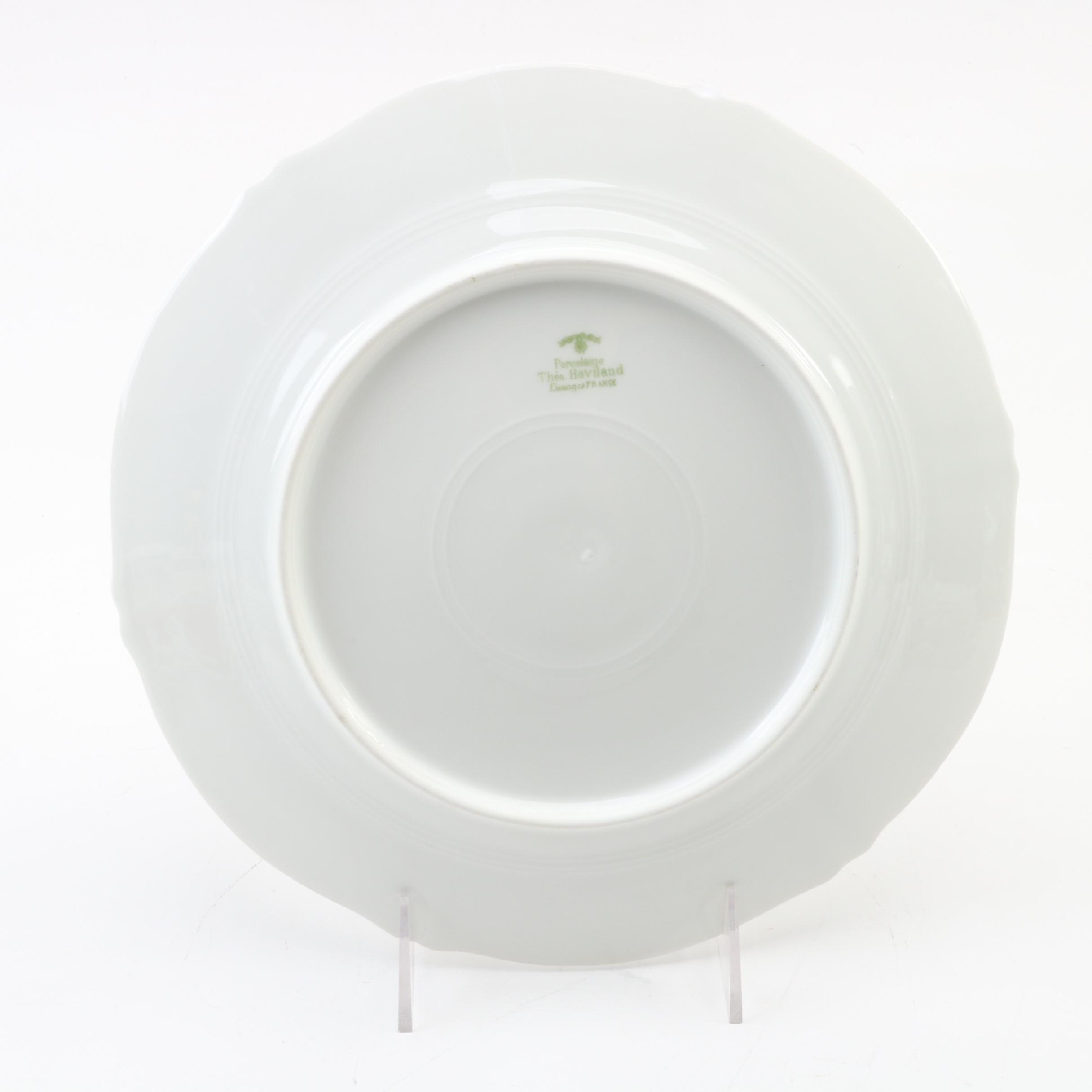 Theodore Haviland Limoges Porcelain Floral Dinnerware, Late 19th Century