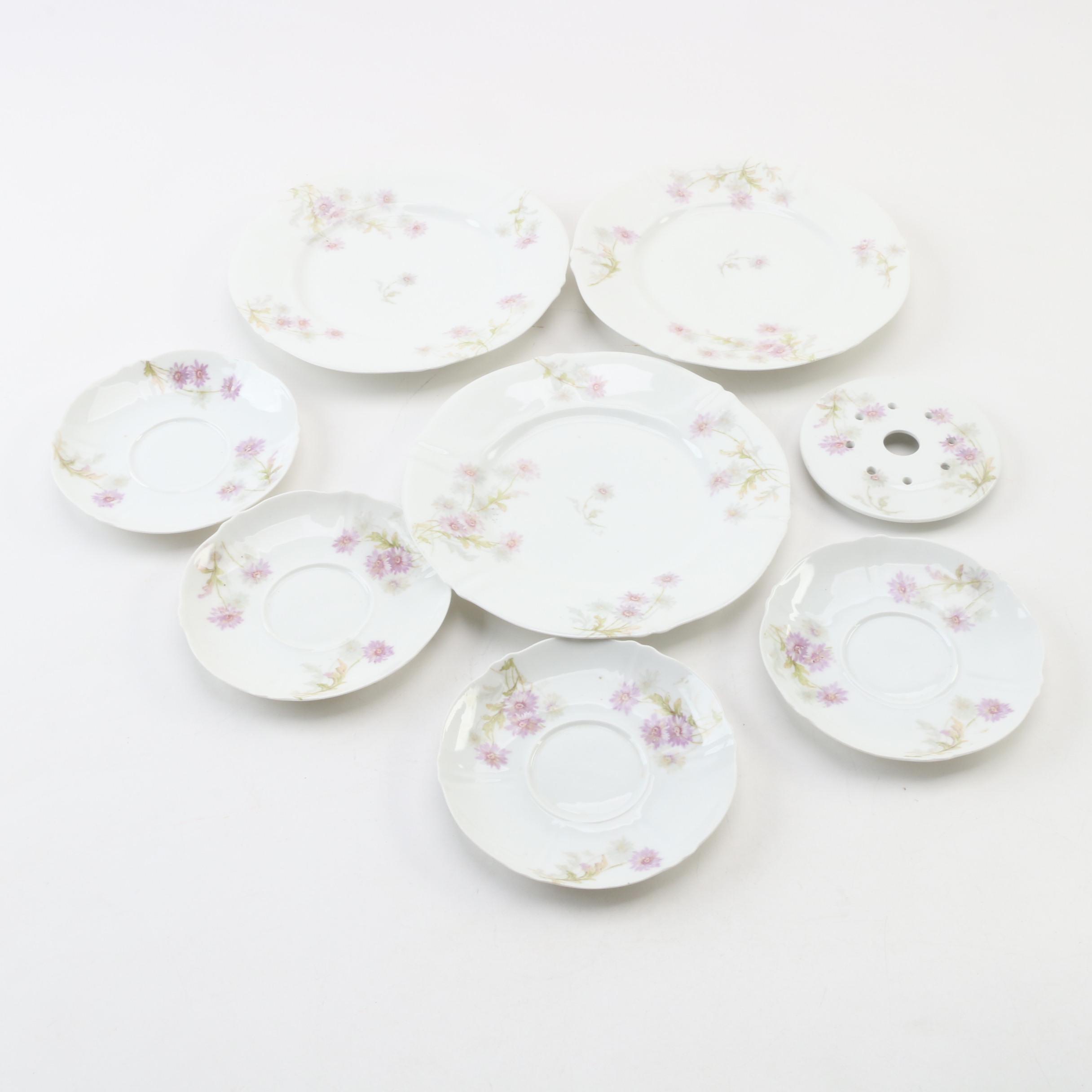 Theodore Haviland Limoges Porcelain Floral Dinnerware, Late 19th Century
