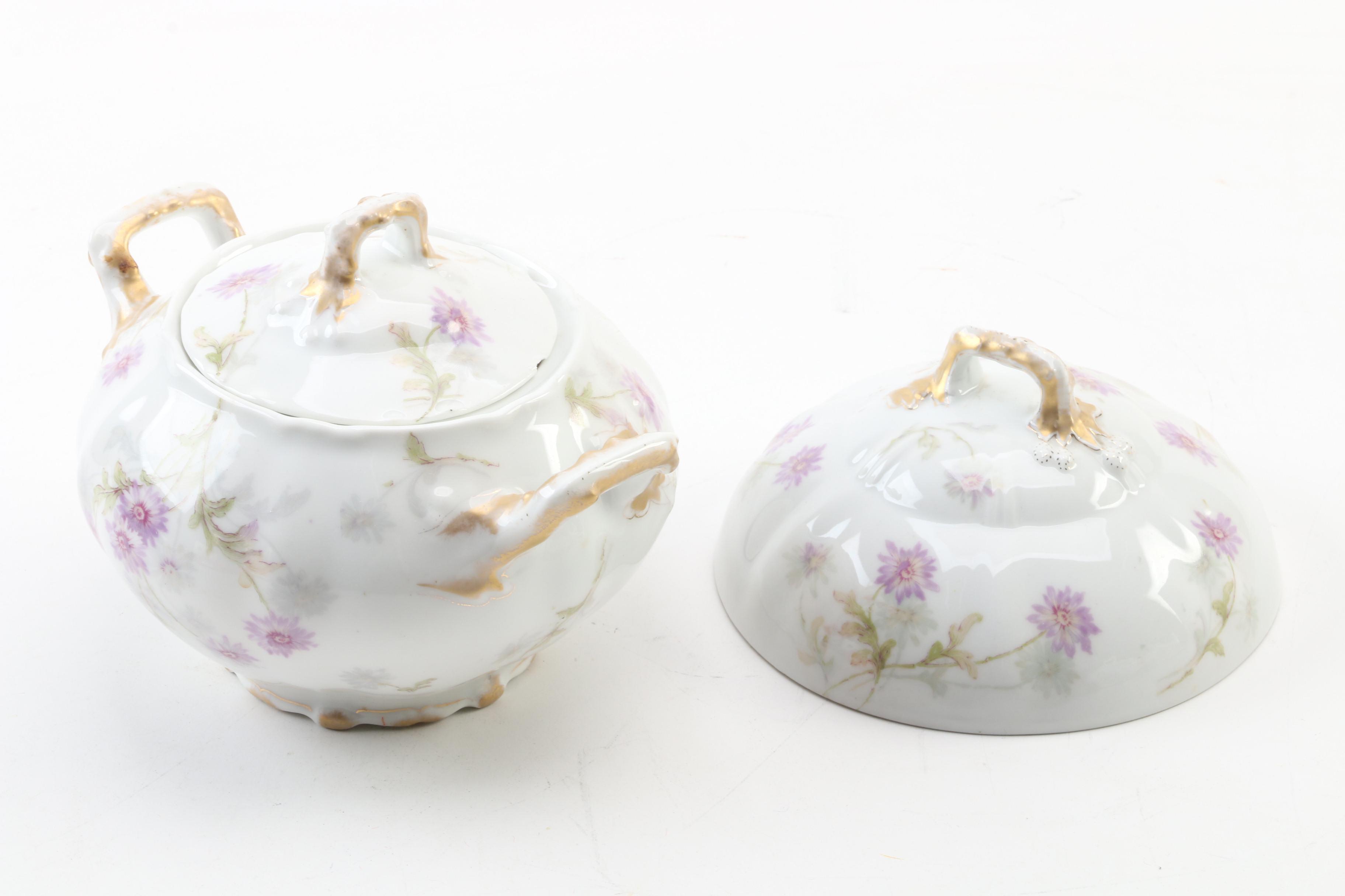 Theodore Haviland Limoges Porcelain Floral Dinnerware, Late 19th Century