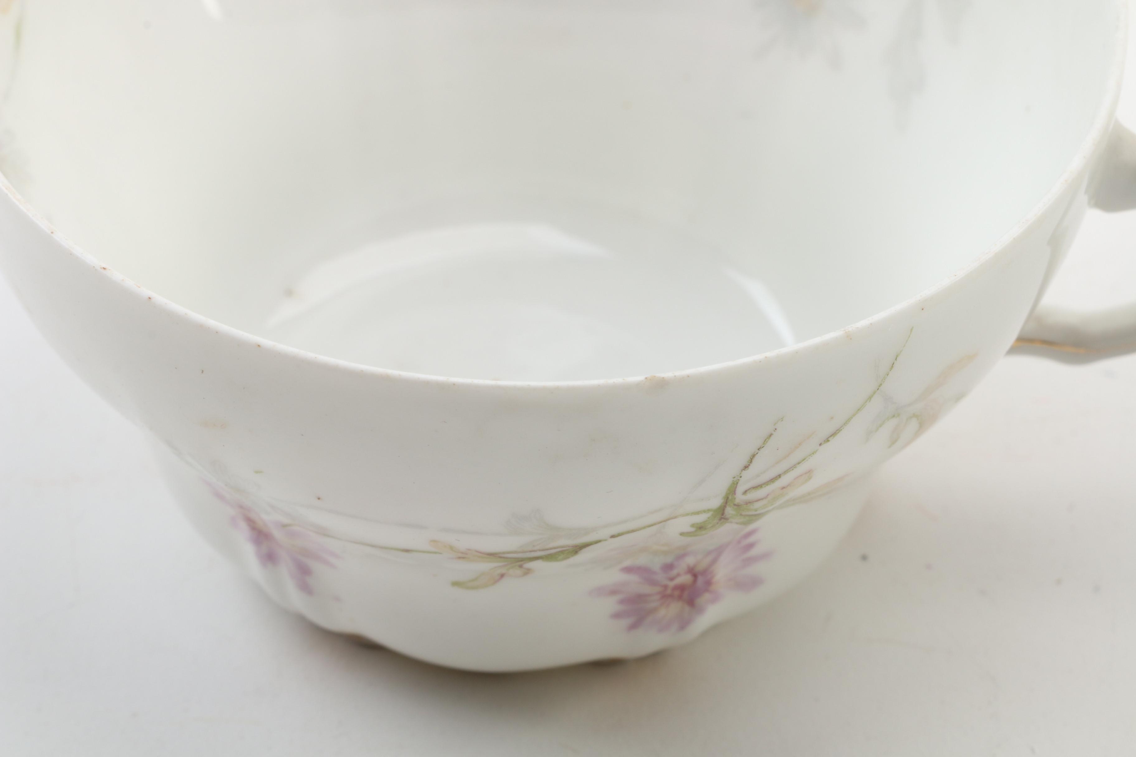 Theodore Haviland Limoges Porcelain Floral Dinnerware, Late 19th Century