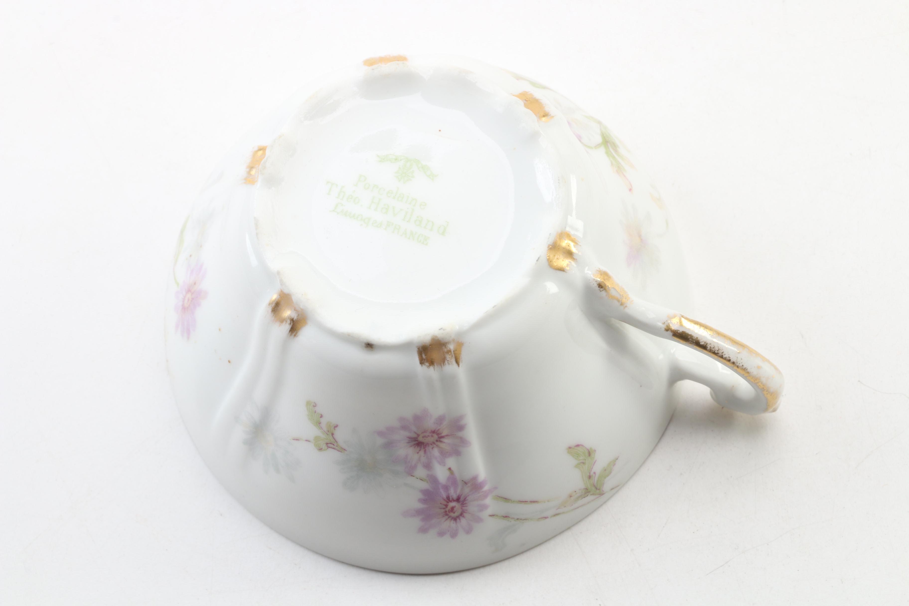 Theodore Haviland Limoges Porcelain Floral Dinnerware, Late 19th Century