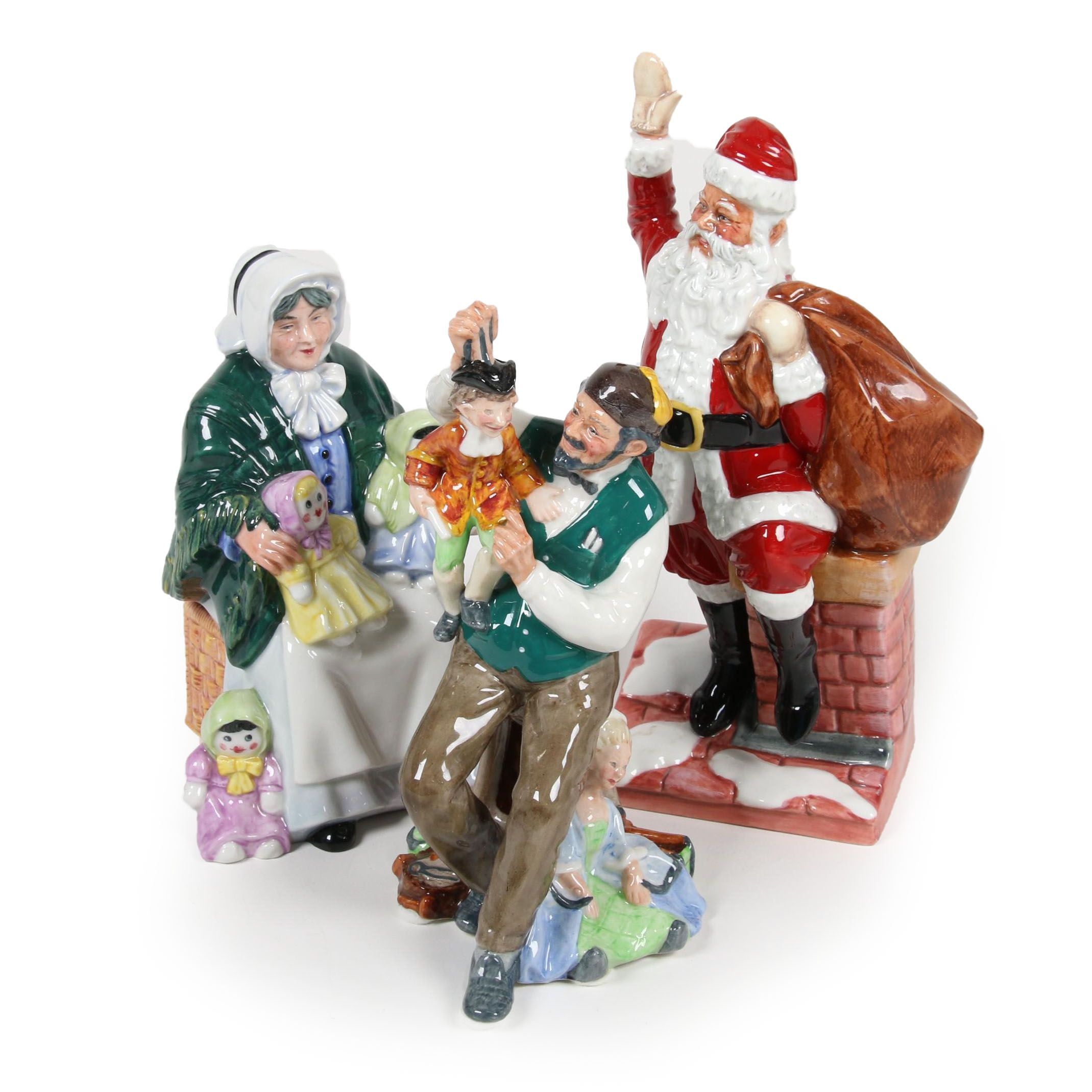 Royal Doulton Signed "Santa Claus" and Other Porcelain Figurines