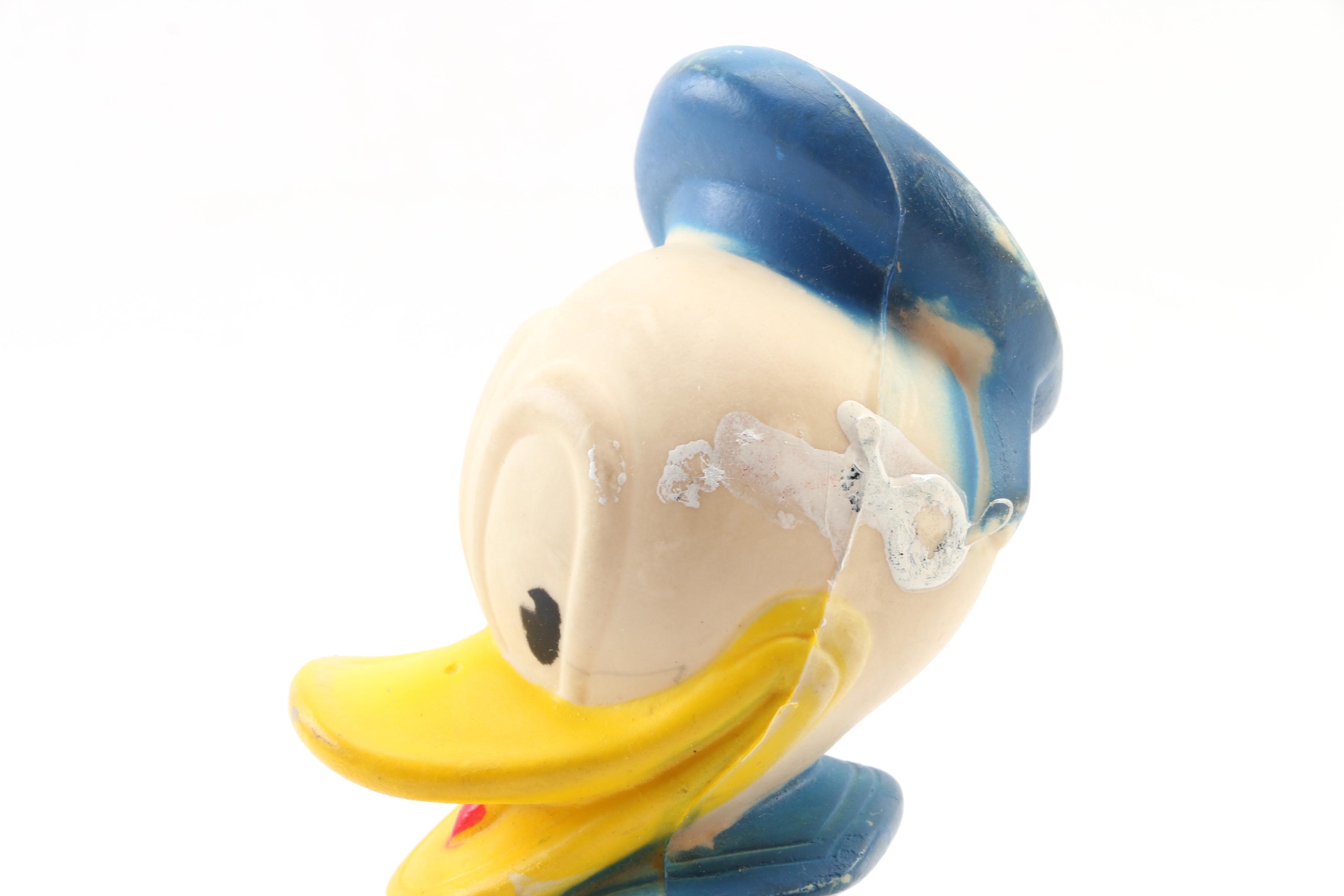 Gund Walt Disney Donald Duck Marionette, Rubber Figure, and Pluto Dog Windup