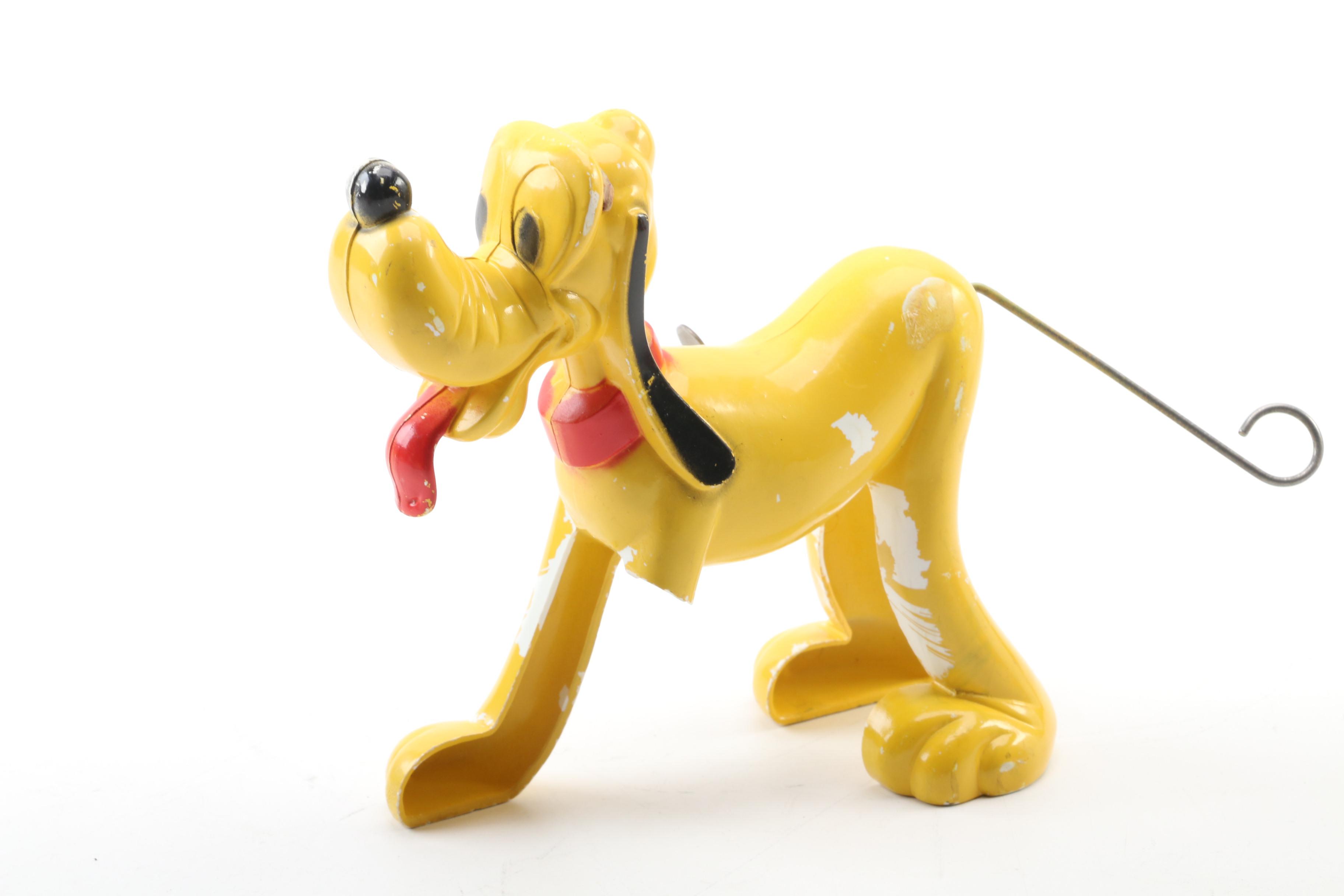 Gund Walt Disney Donald Duck Marionette, Rubber Figure, and Pluto Dog Windup