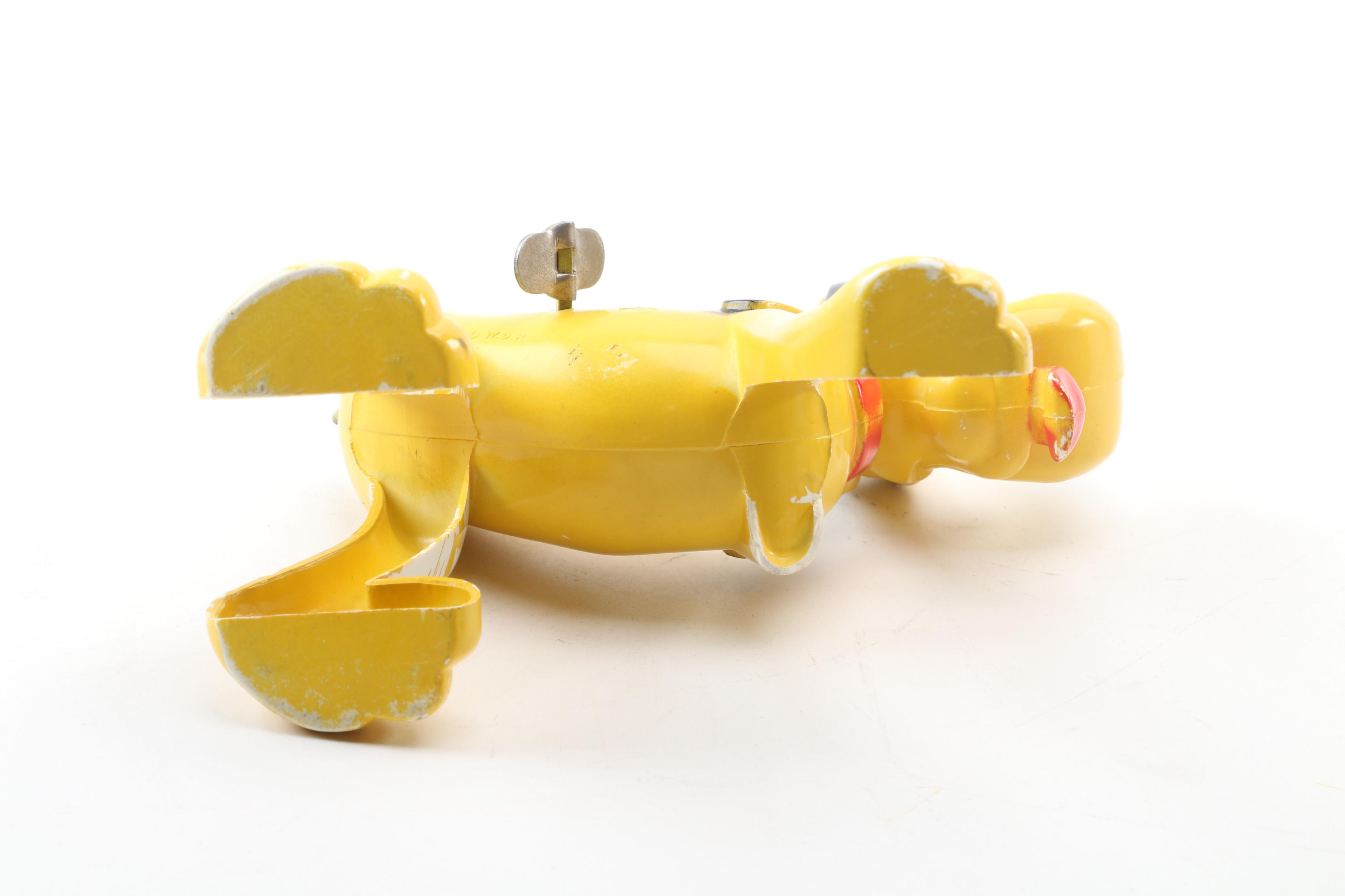 Gund Walt Disney Donald Duck Marionette, Rubber Figure, and Pluto Dog Windup