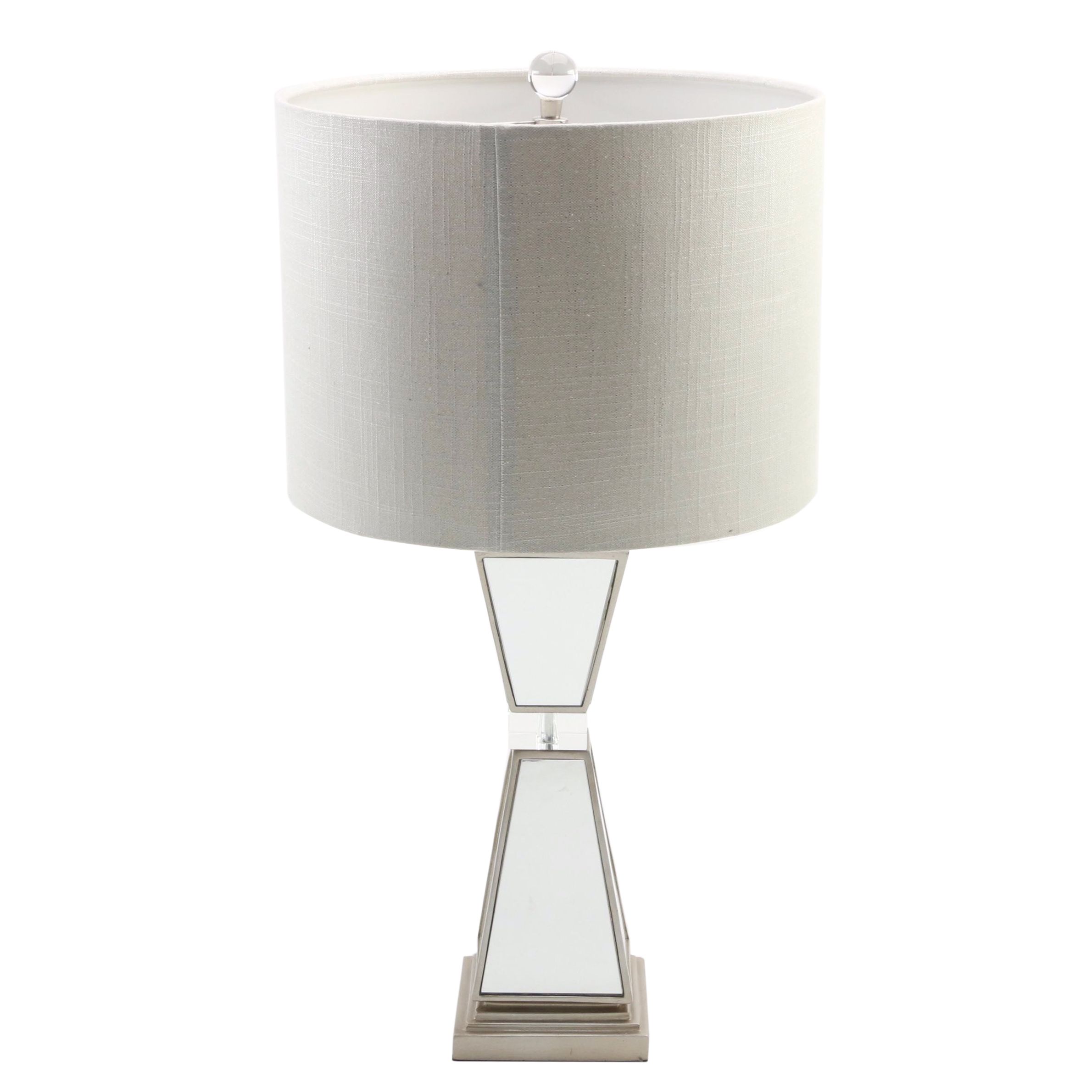 Pier 1 "Hayworth" Mirrored Table Lamp with Fabric Shade