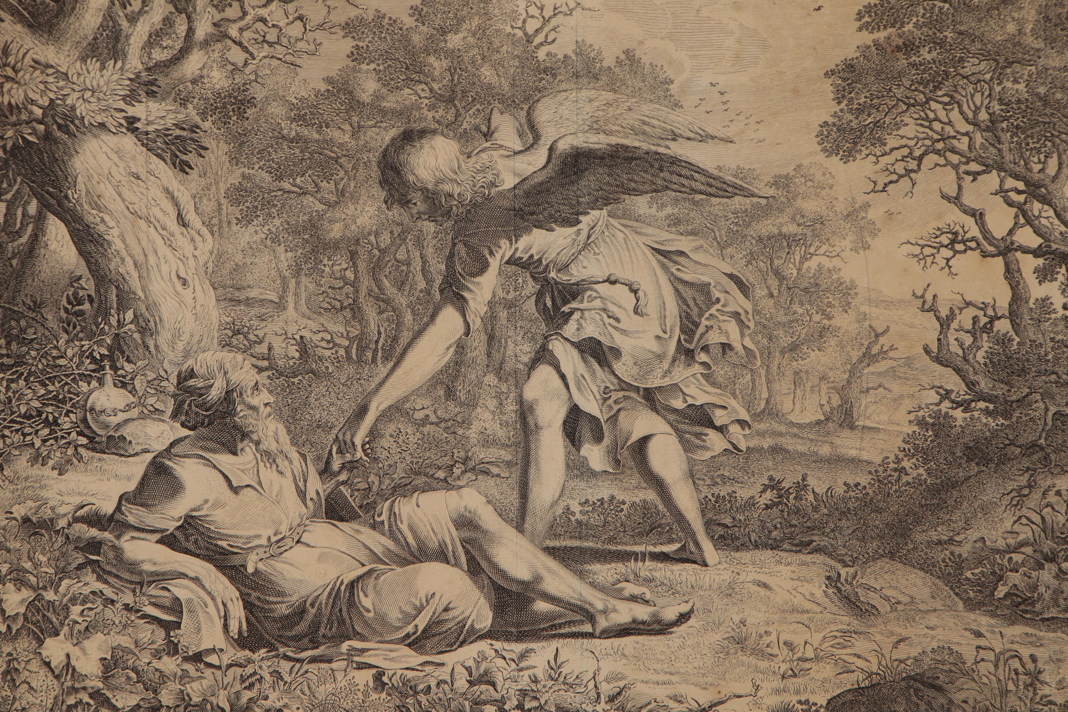 Pieter Nolpe Engraving  from Visscher's Royal Bible, Mid-17th Century