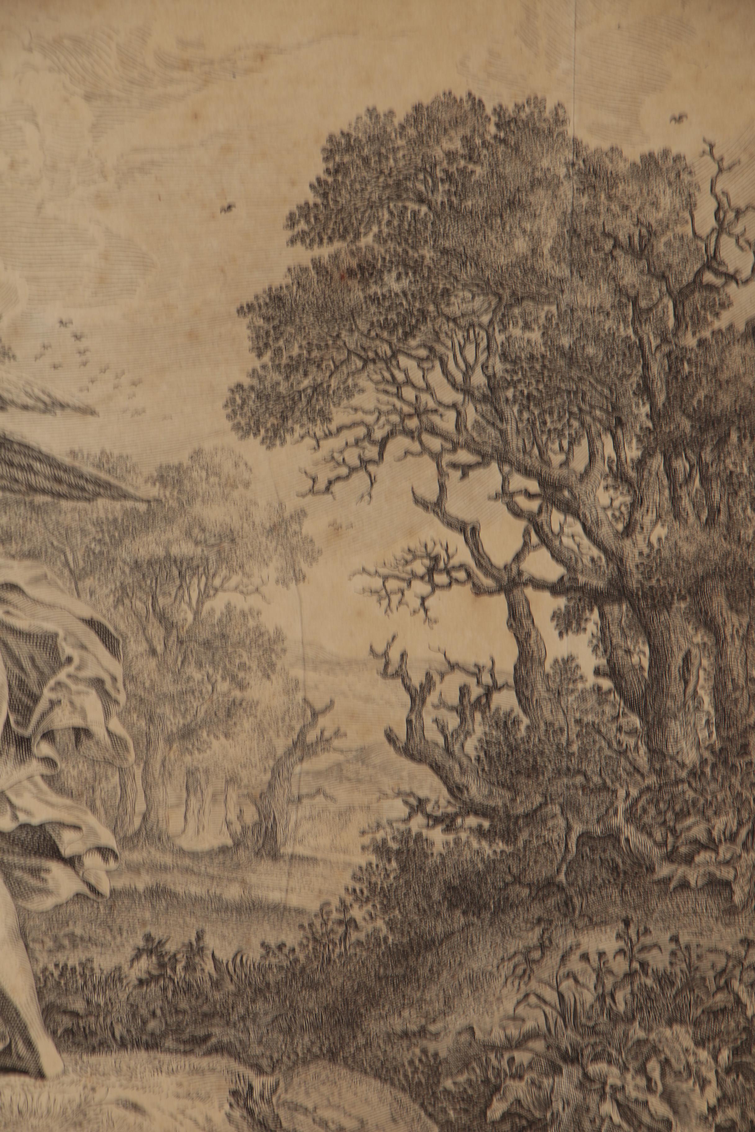 Pieter Nolpe Engraving  from Visscher's Royal Bible, Mid-17th Century