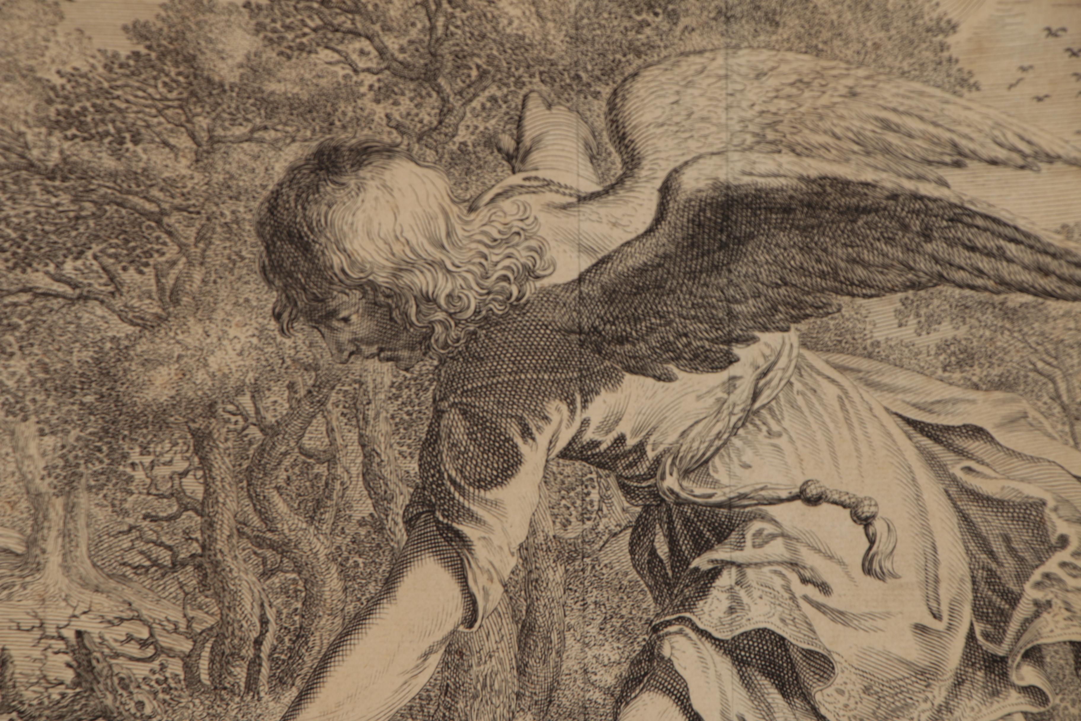 Pieter Nolpe Engraving  from Visscher's Royal Bible, Mid-17th Century