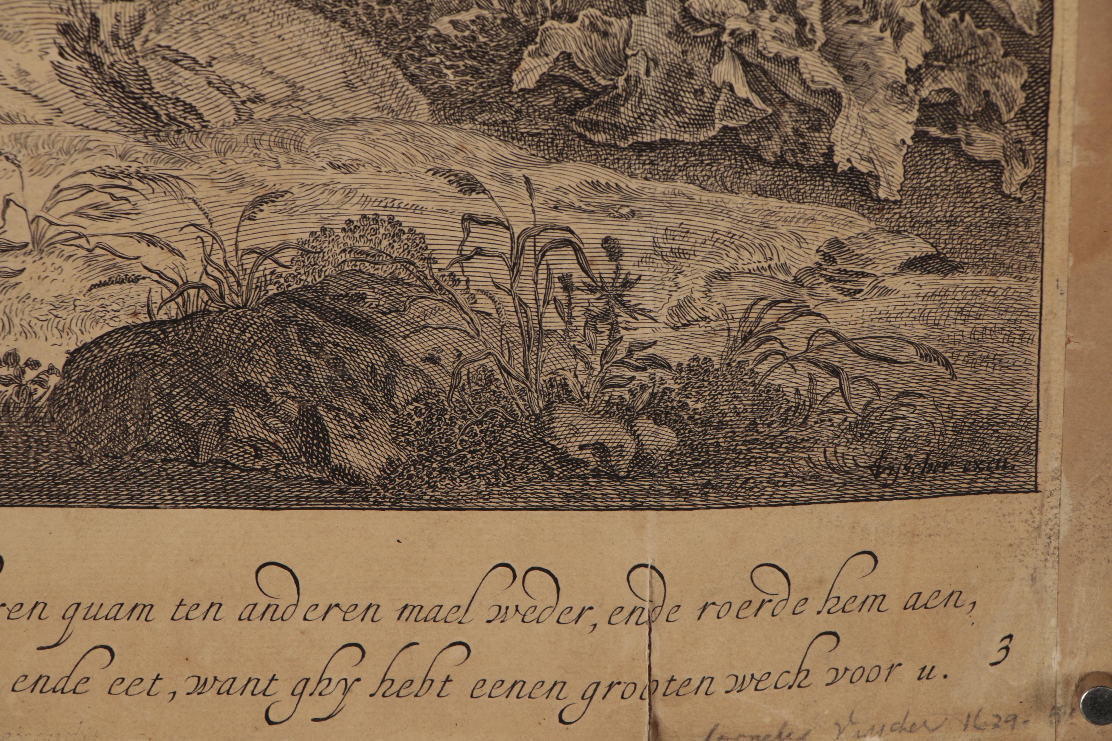 Pieter Nolpe Engraving  from Visscher's Royal Bible, Mid-17th Century