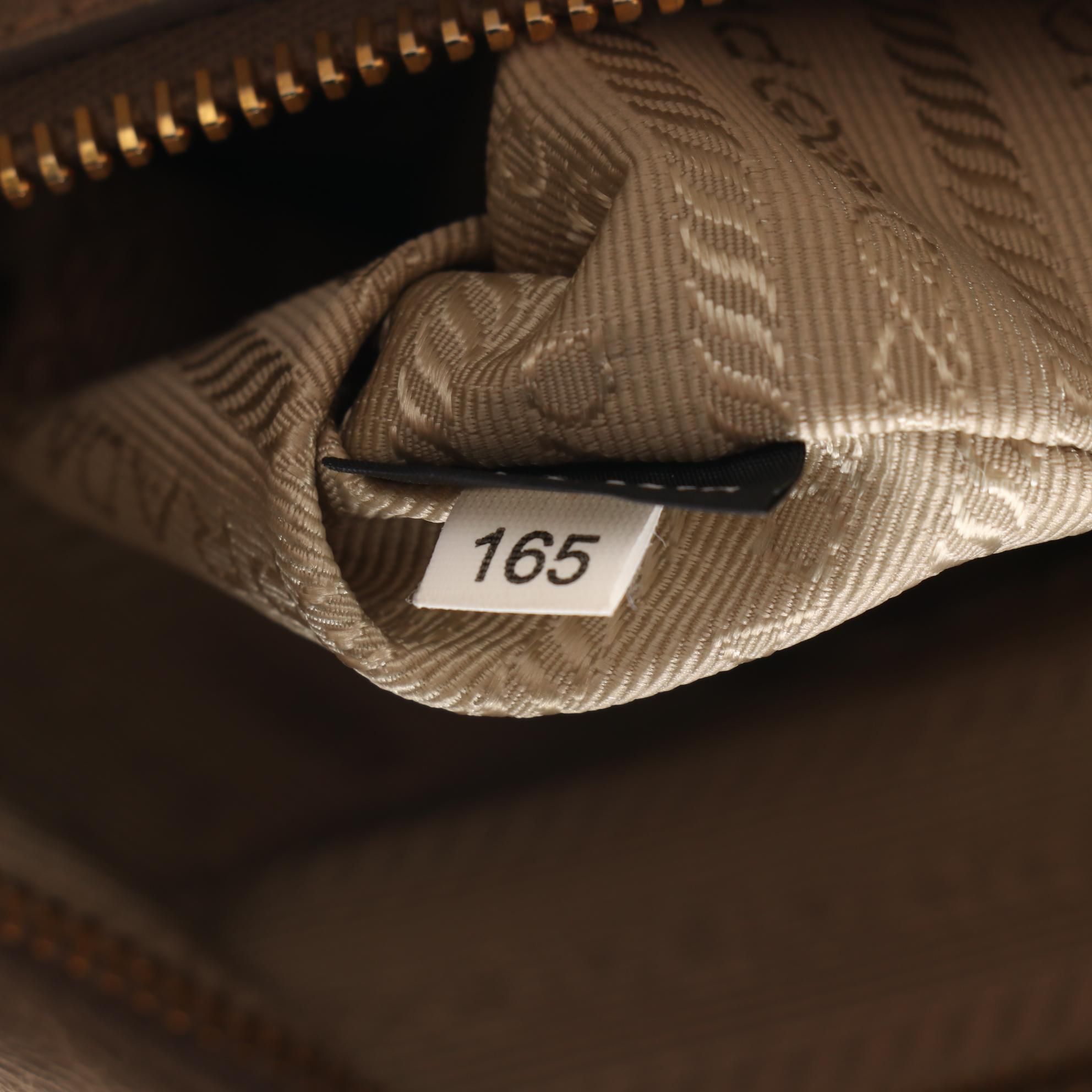 Prada Taupe Gray Vitello Leather Shoulder Bag