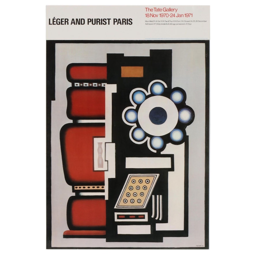 Tate Gallery Offset Lithograph Poster "Leger and Purist Paris", 1970