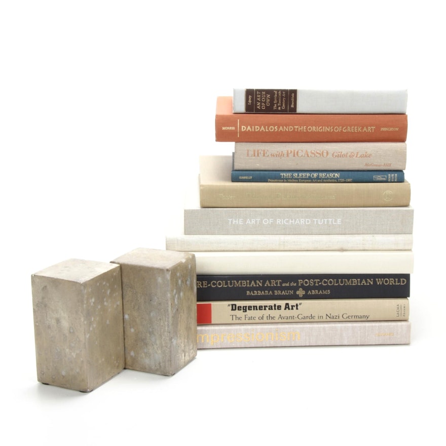 Art Books Featuring Roy Lichtenstein with Stone Bookends