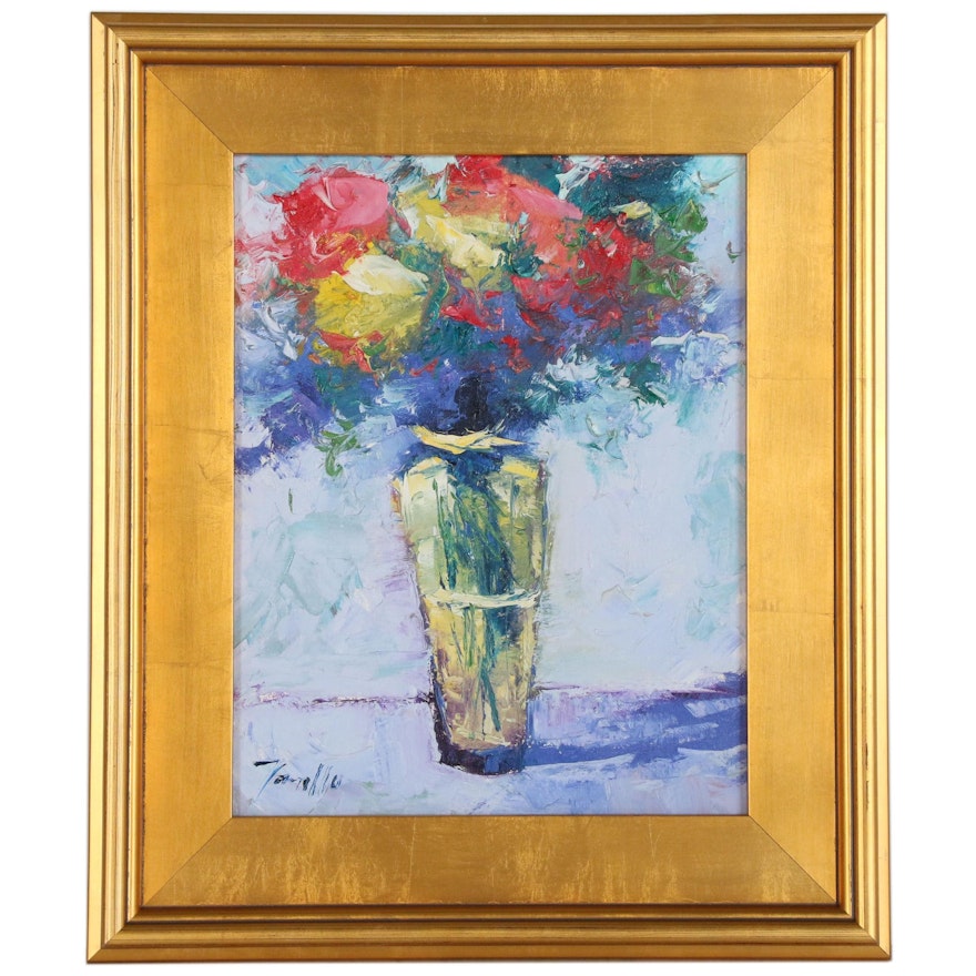 Jose Trujillo Oil Painting "The Yellow Vase", 2015