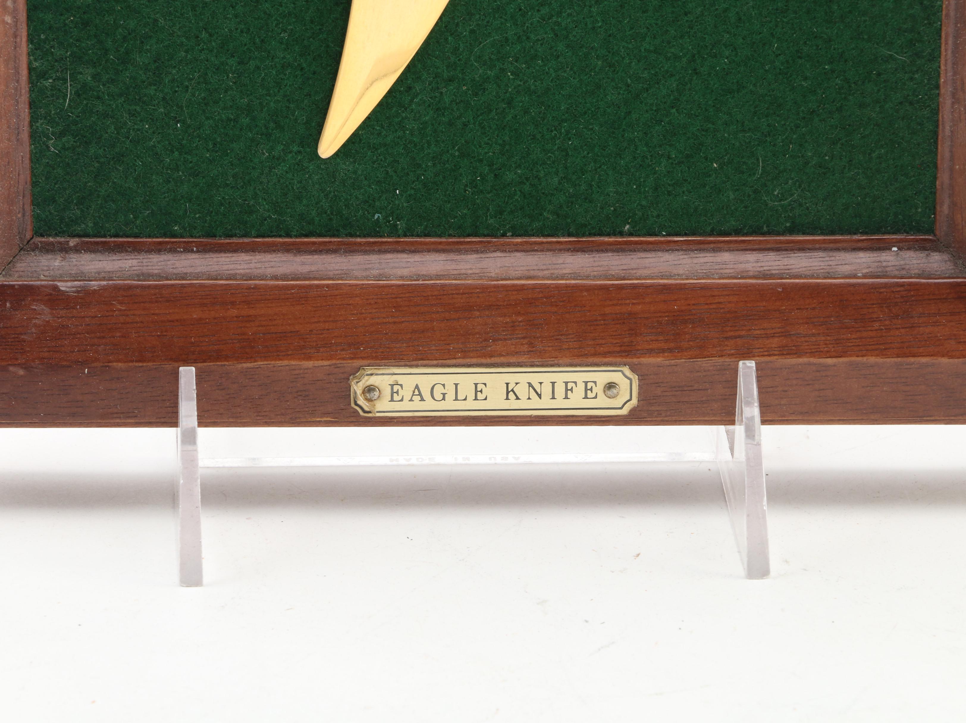 Franklin Mint Ray Beers Eagle and Bald Eagle Knives and Wolf Motif Knife