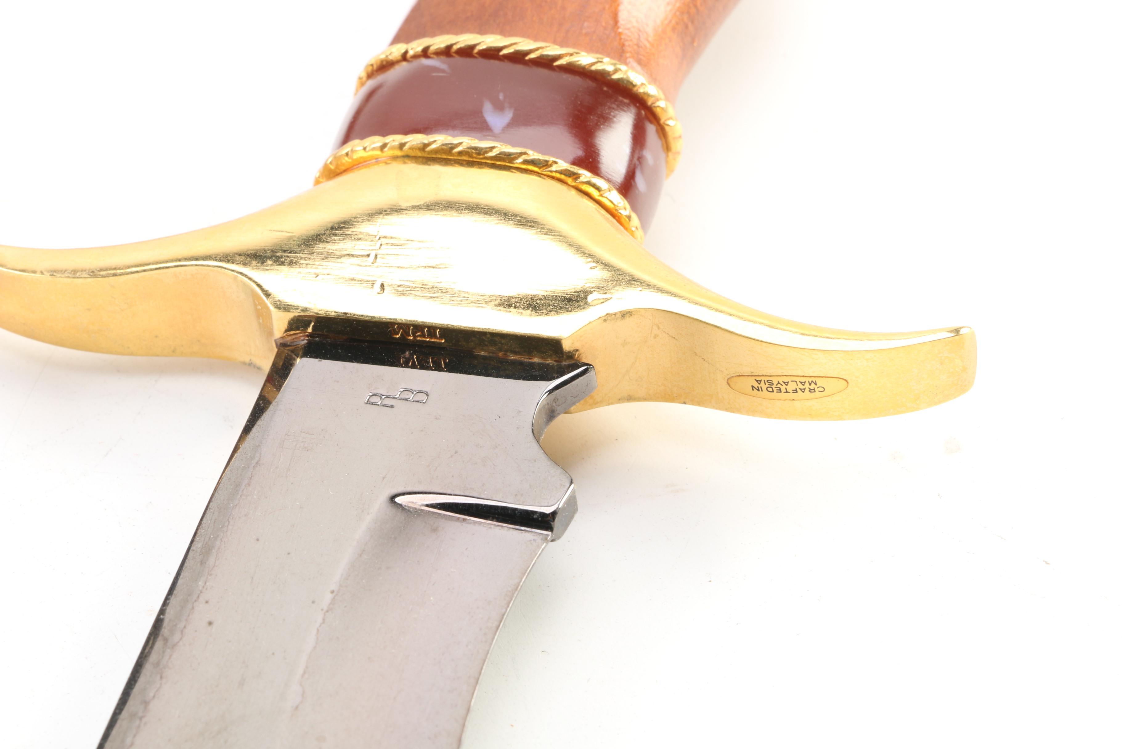 Franklin Mint Ray Beers Eagle and Bald Eagle Knives and Wolf Motif Knife