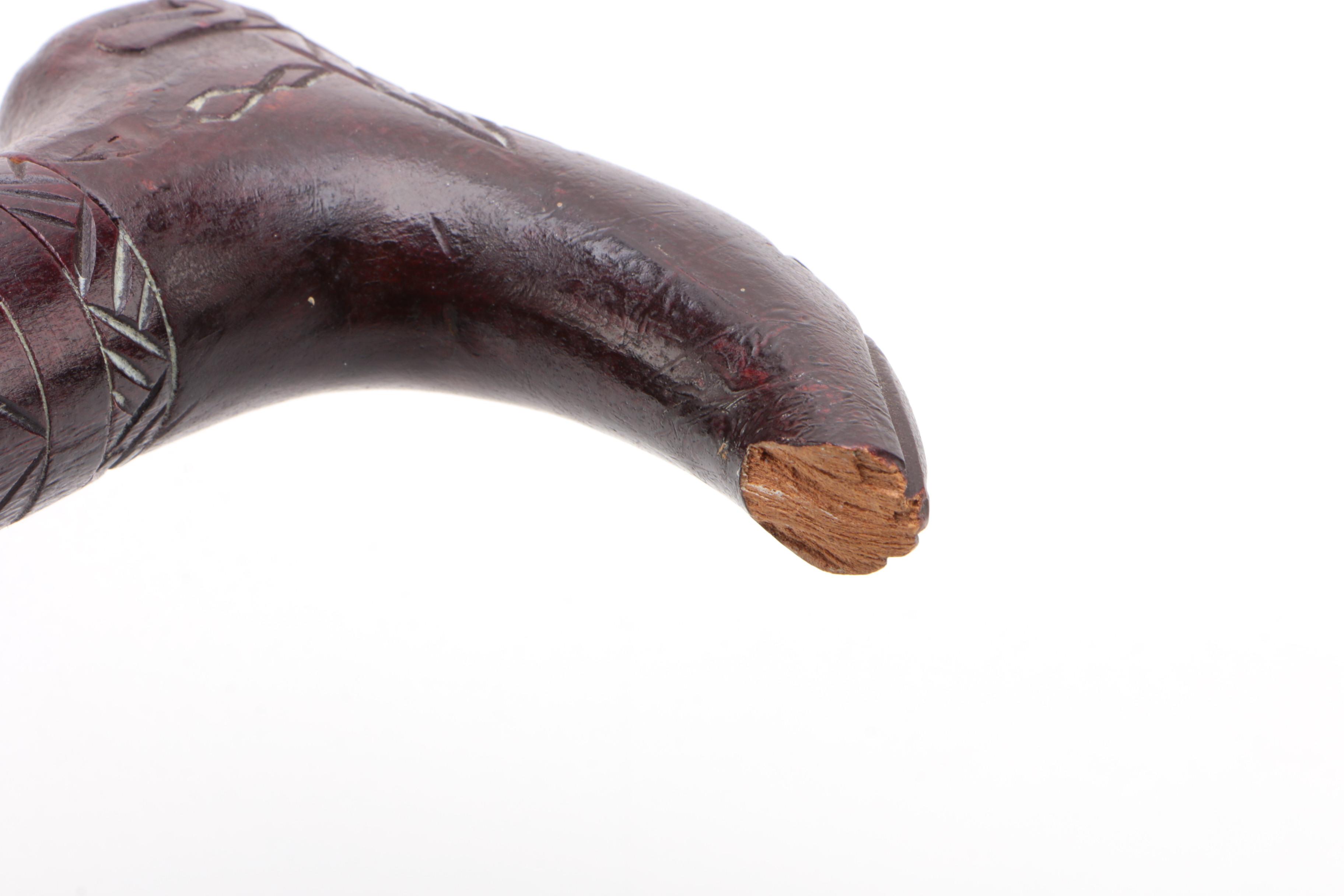 African Sword Cane with Thorn Wood Cane and Ebonized Wood Walking Stick