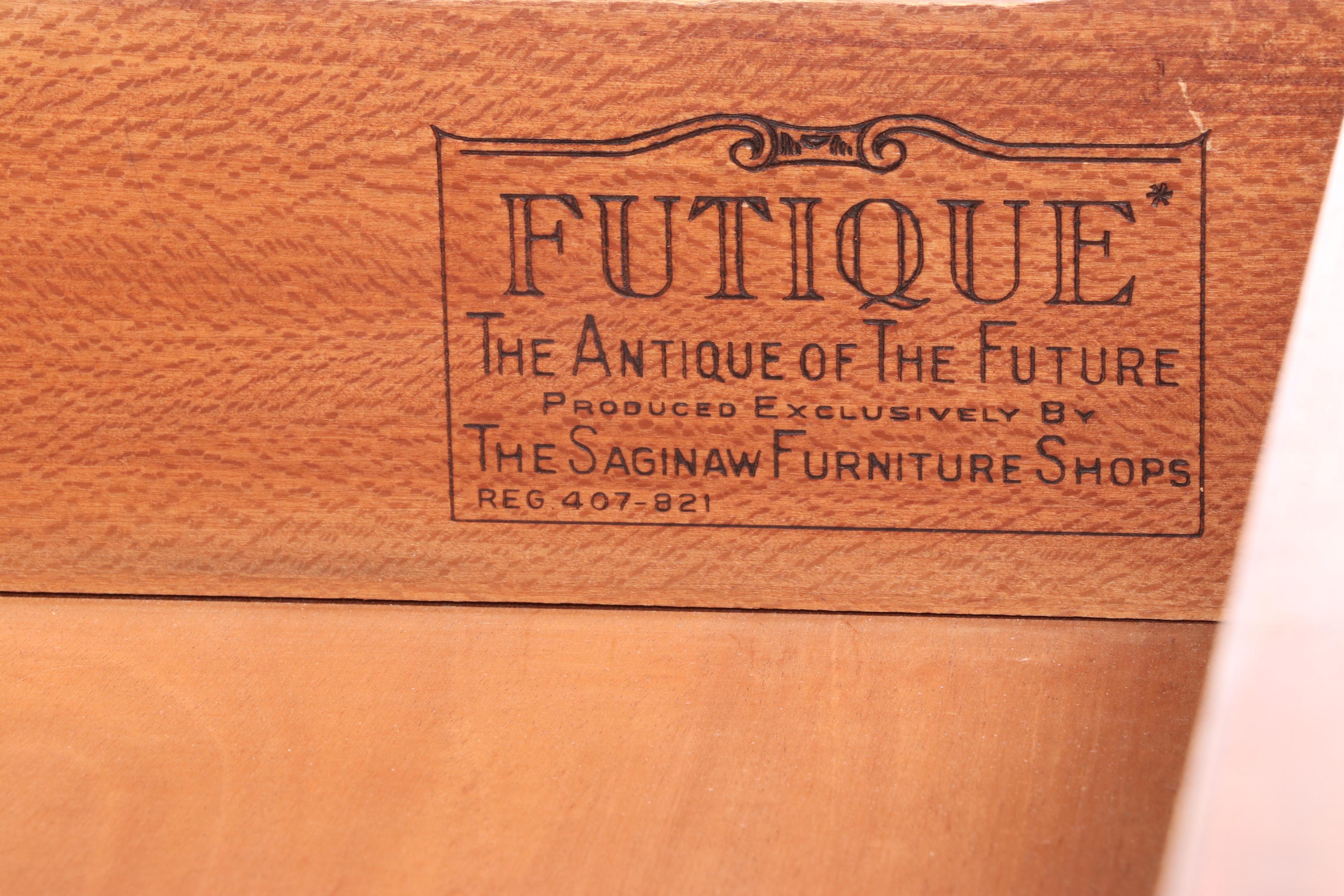 Saginaw Furniture Shops Federal Style Walnut-Veneered & Stained Chest of Drawers