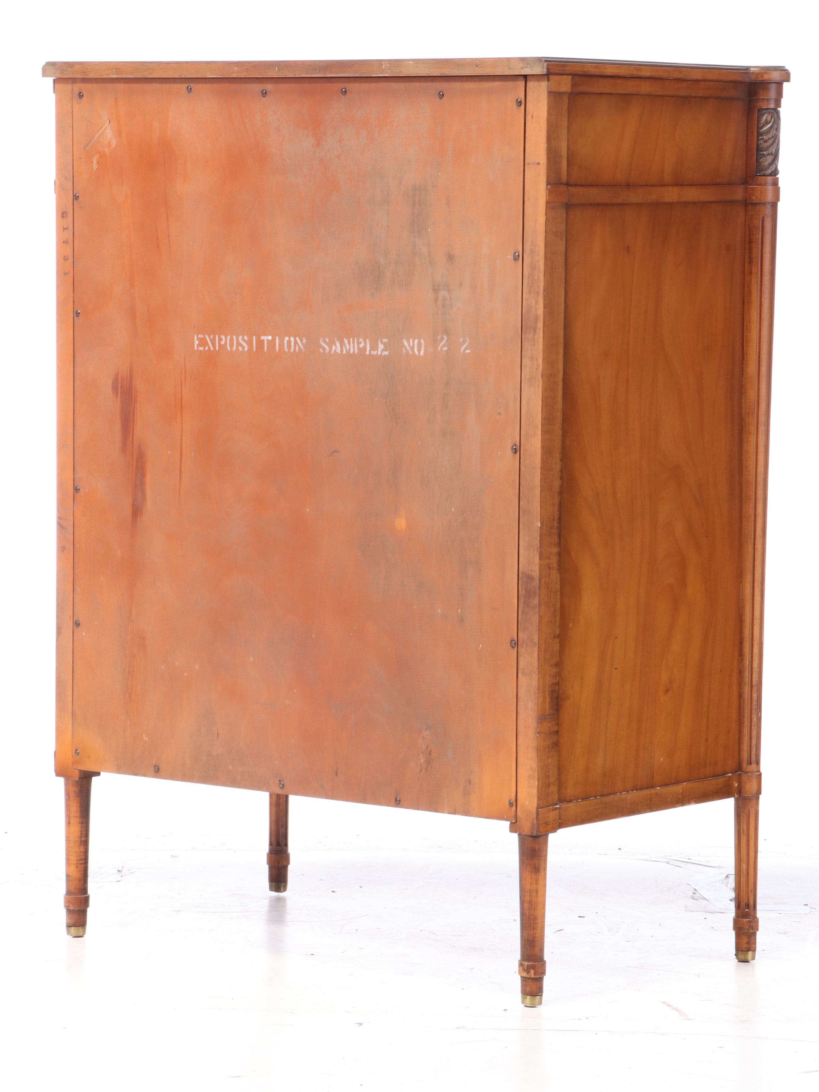 Saginaw Furniture Shops Federal Style Walnut-Veneered & Stained Chest of Drawers