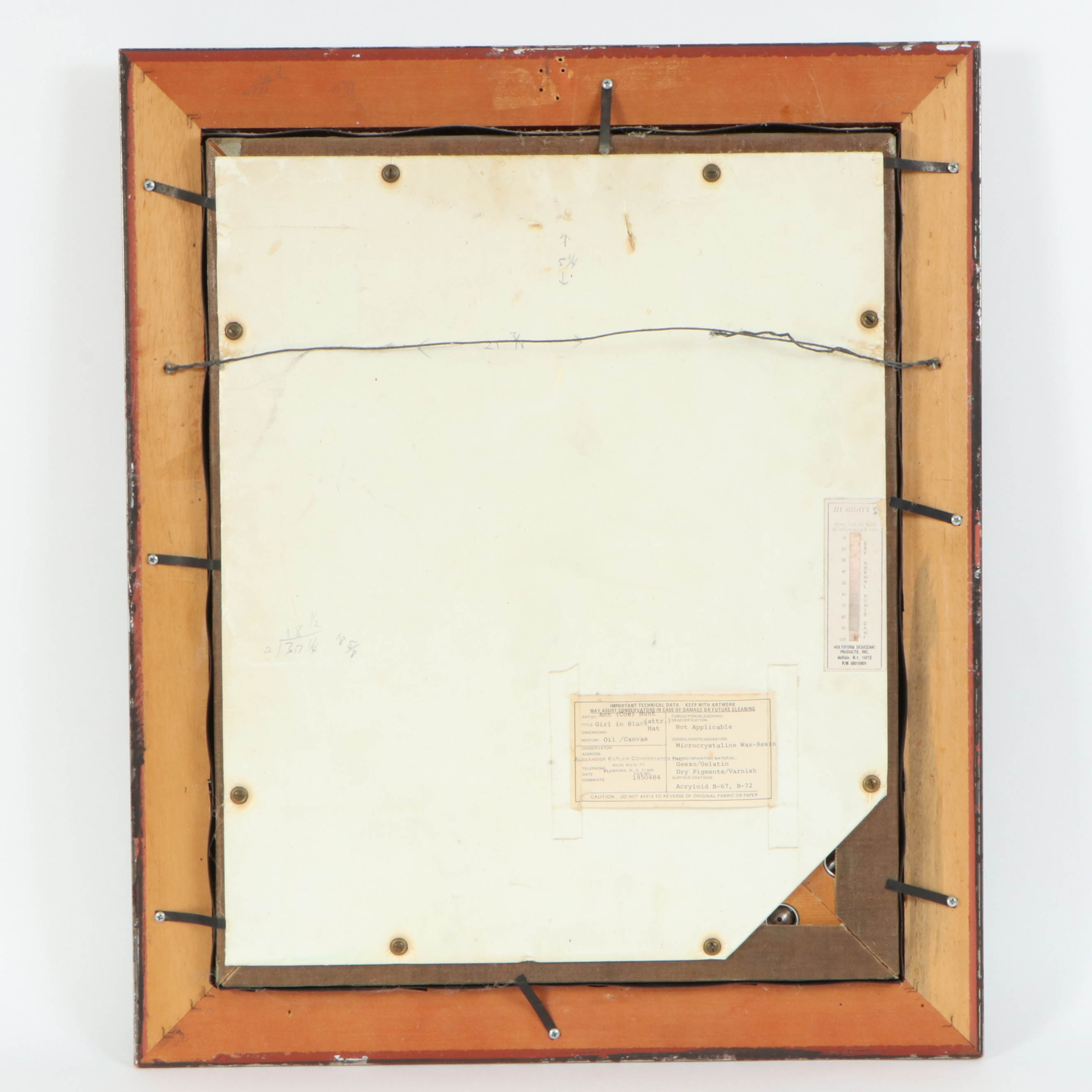 Richard B. Coe Oil Portrait of Girl in Black Hat