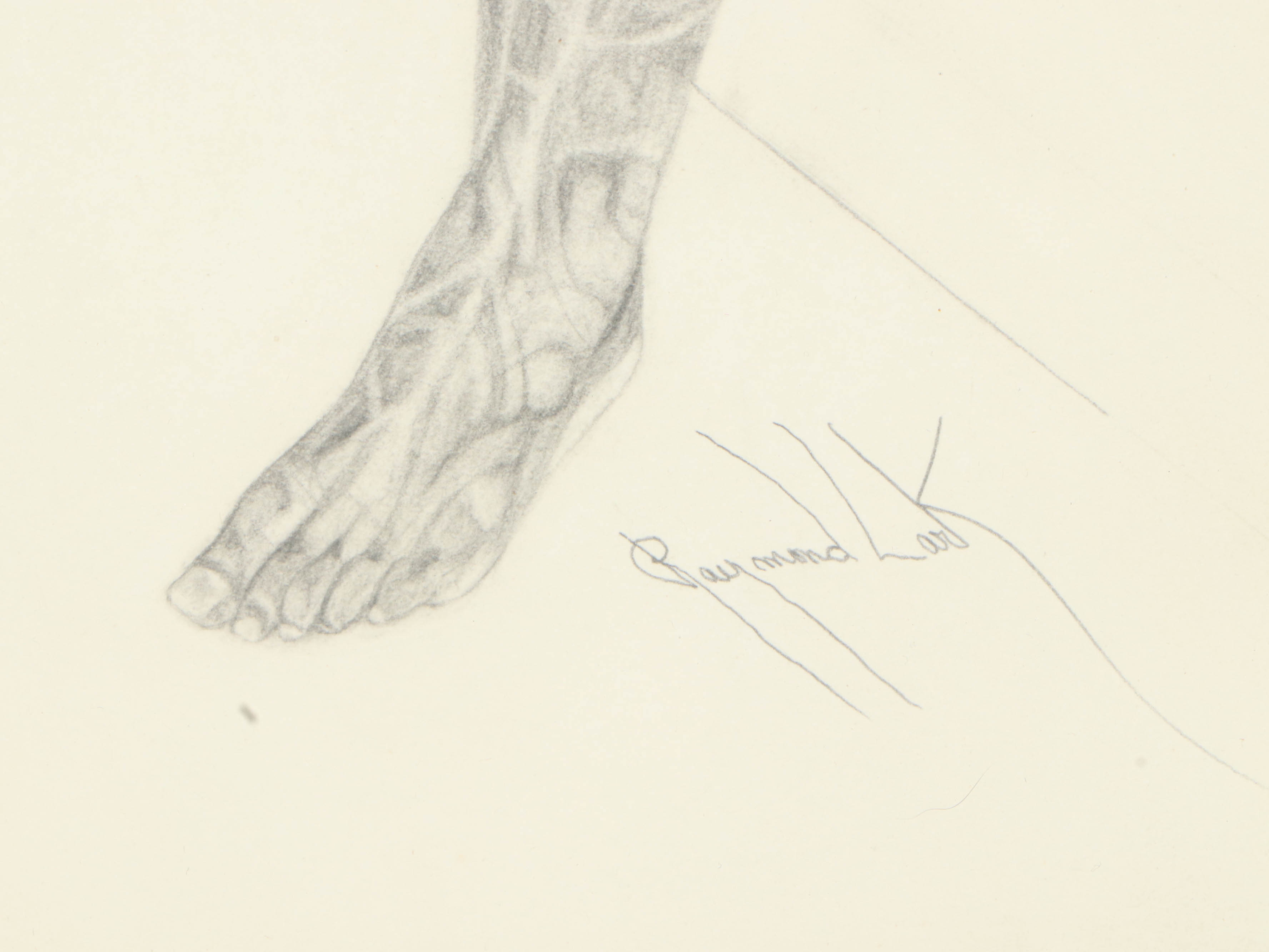 Raymond Lark Graphite Drawing "Getting It Together", Late 20th Century