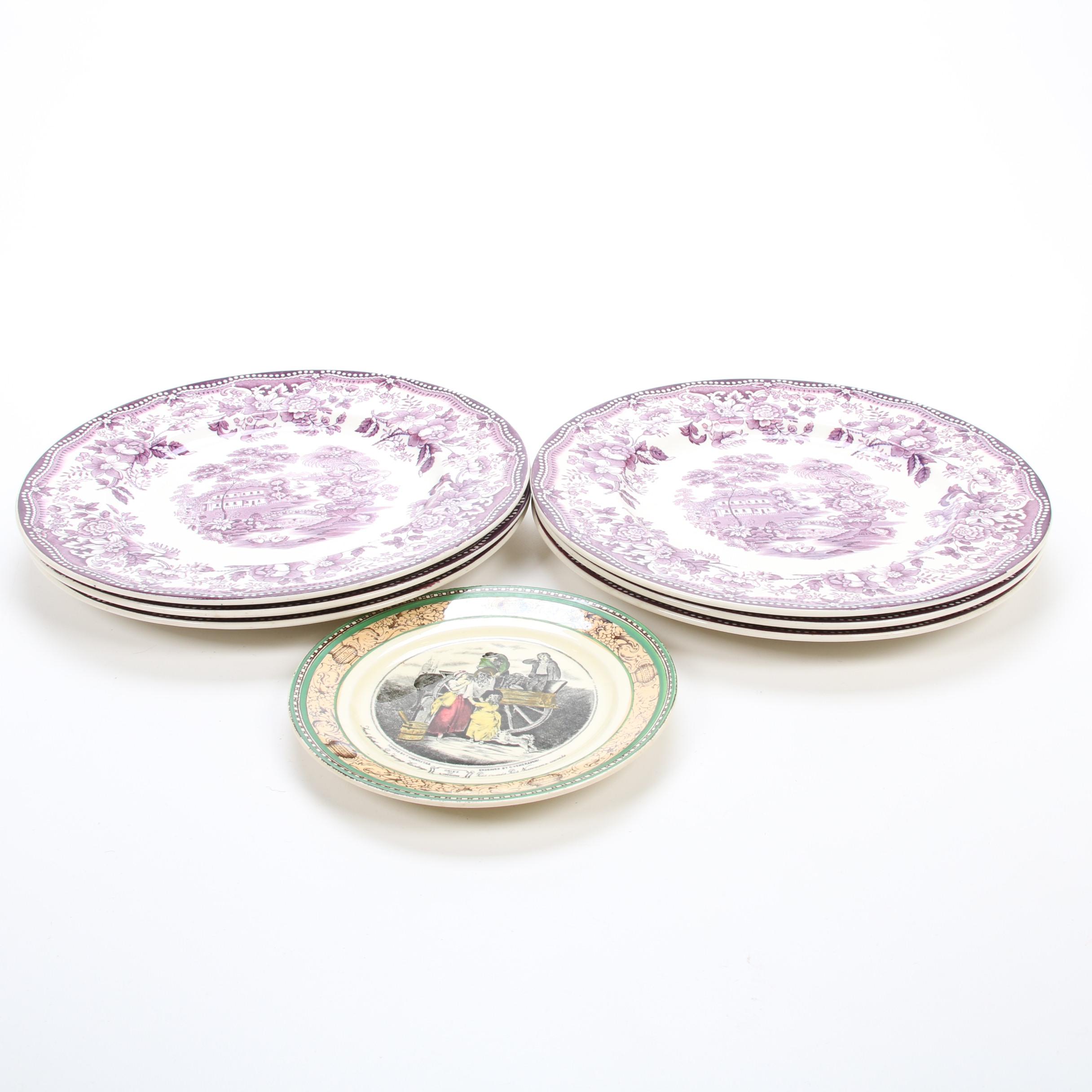 Royal Staffordshire "Tonquin" Dinner Plates and Adams Side Plate