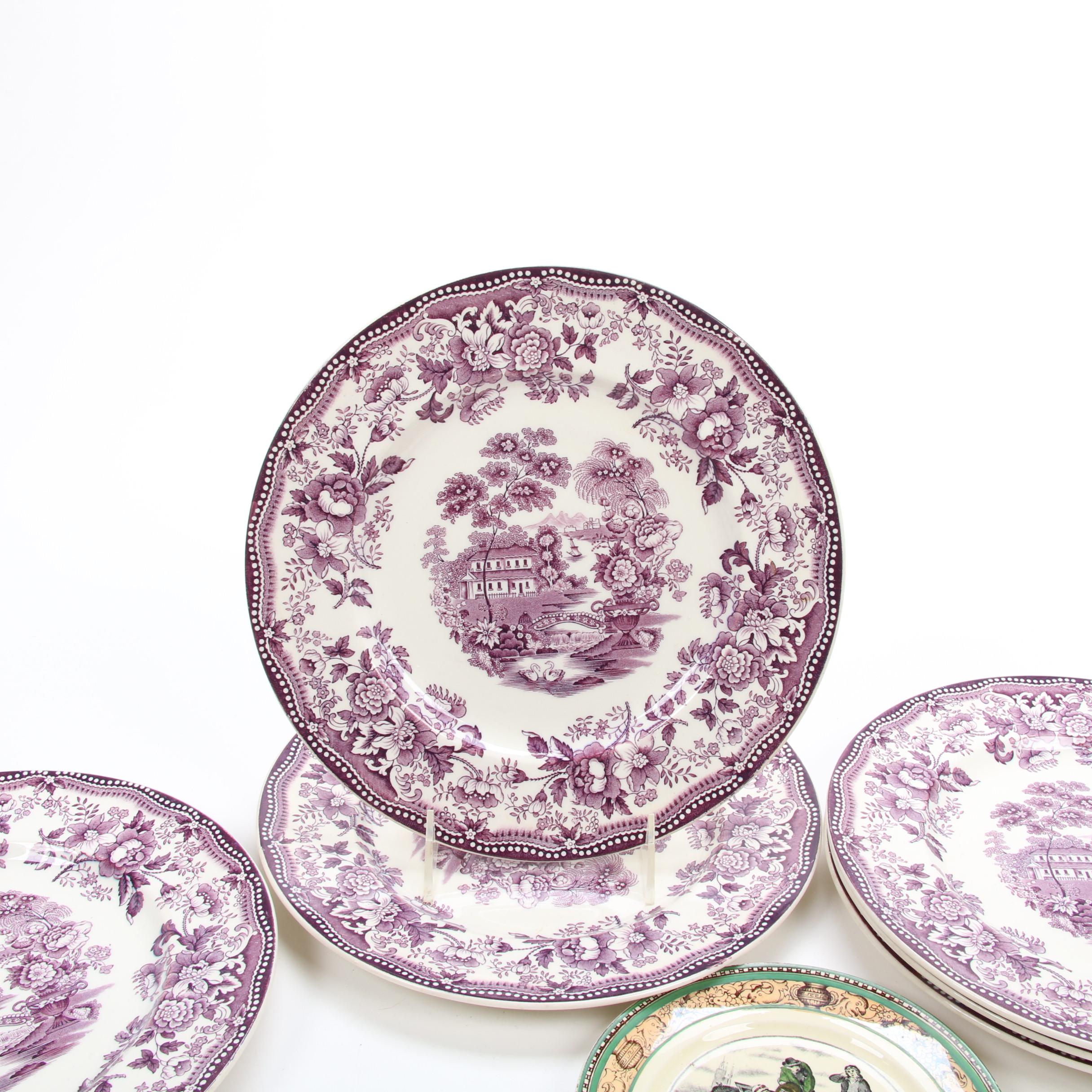 Royal Staffordshire "Tonquin" Dinner Plates and Adams Side Plate