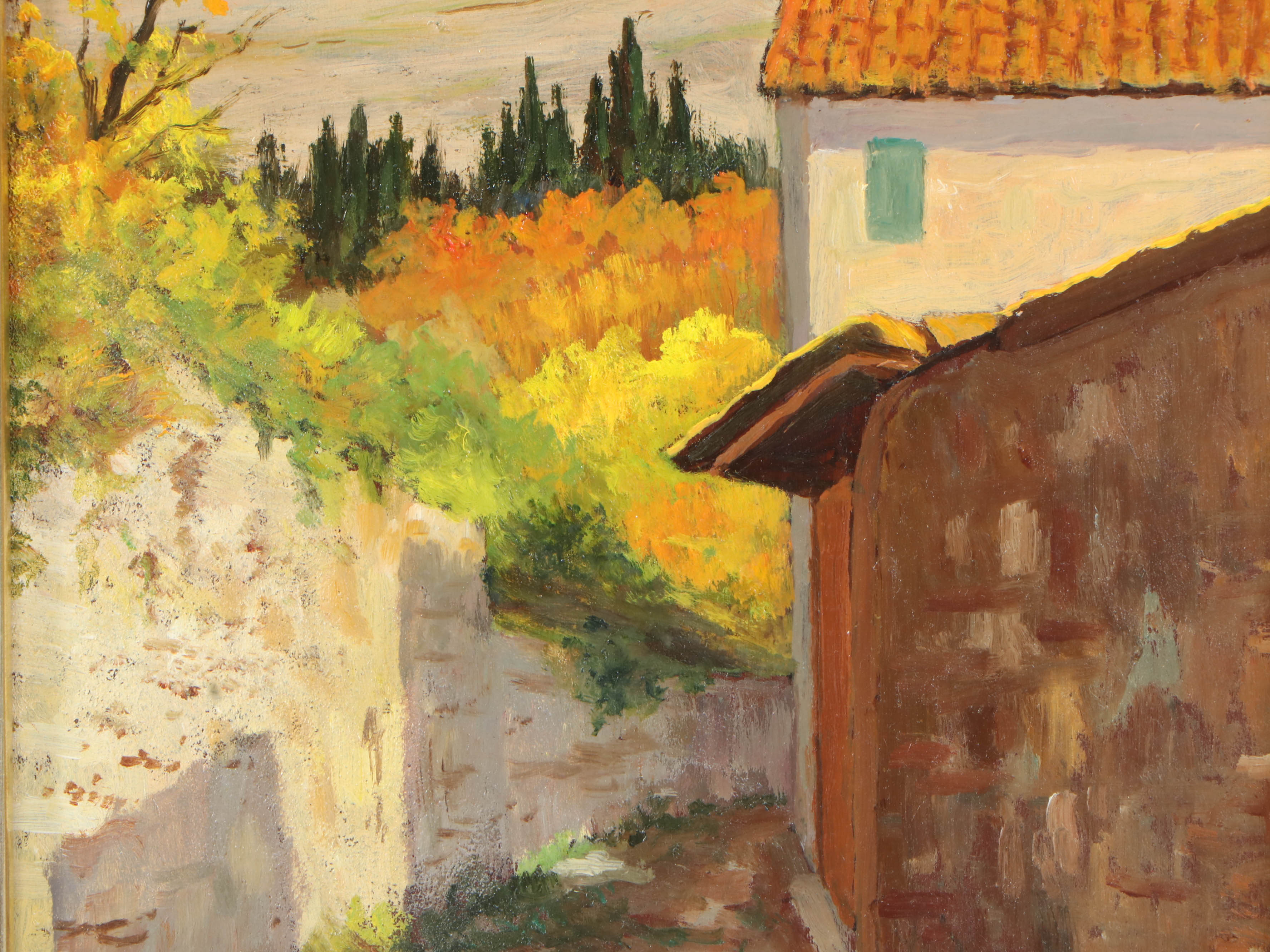Remo Cenerini Tuscan Landscape Oil Painting, circa 1985